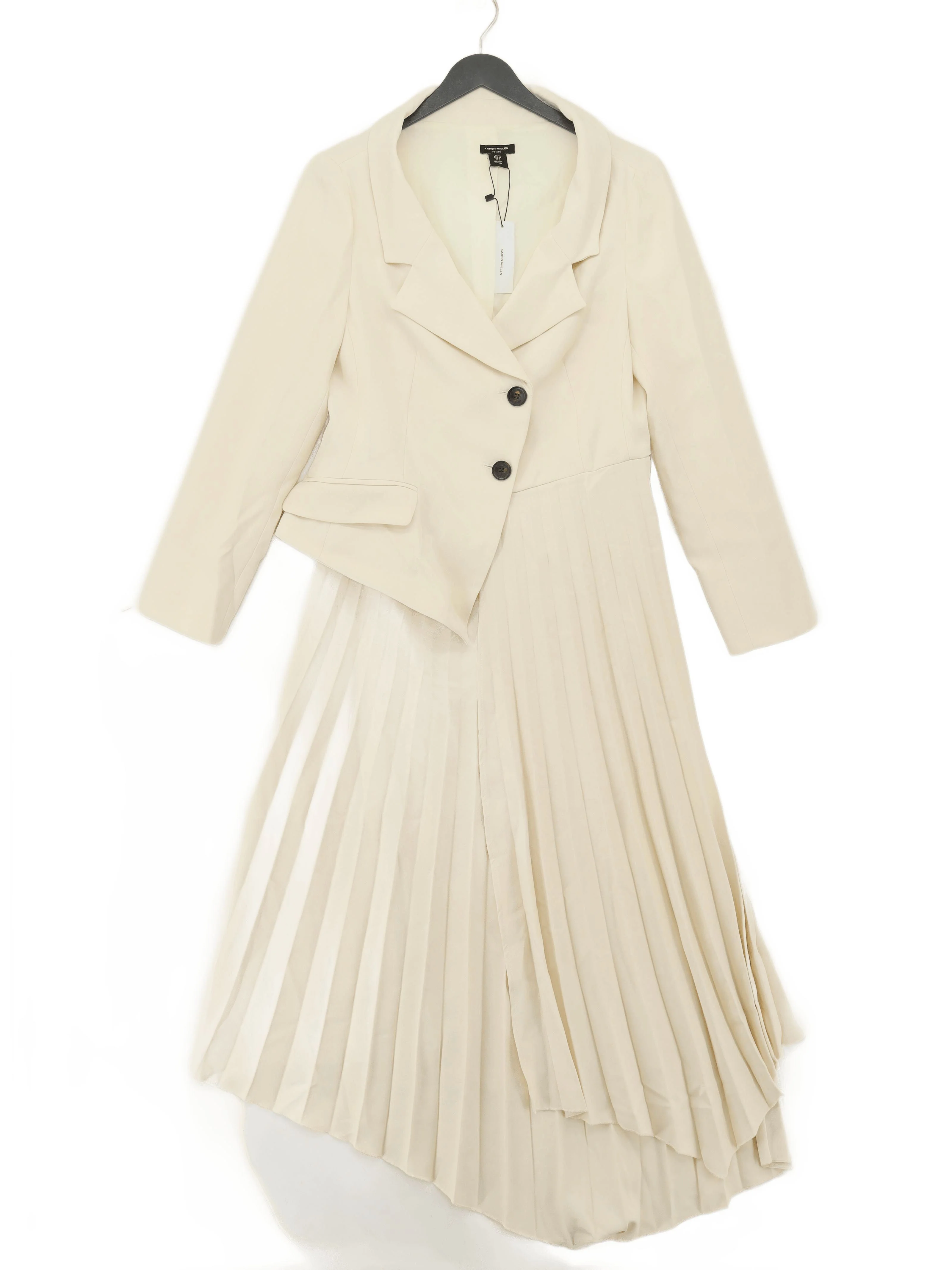 Karen Millen Shirt Midi Dress in Cream RRP £269