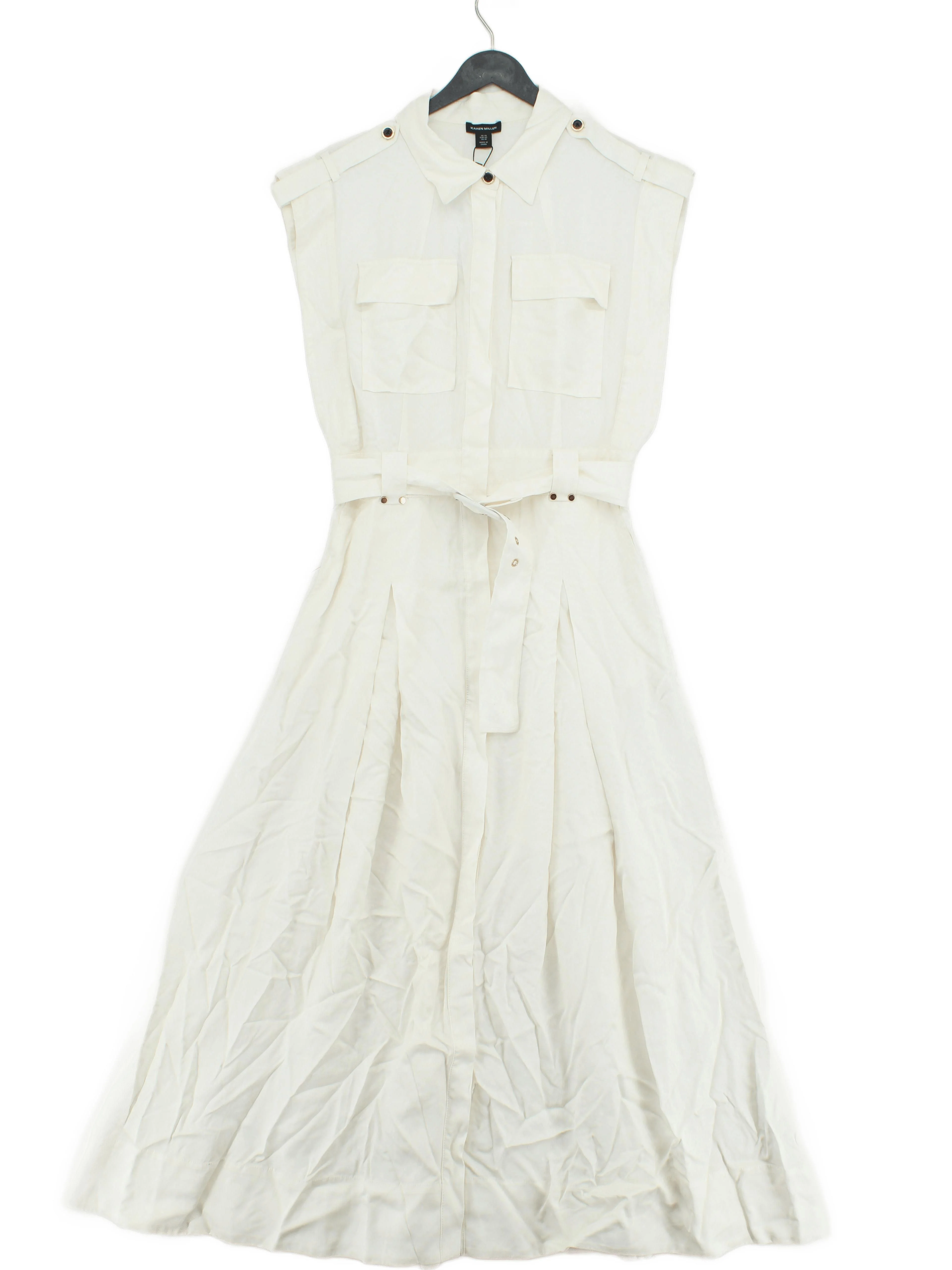 Karen Millen Shirt Midi Dress in White RRP £199