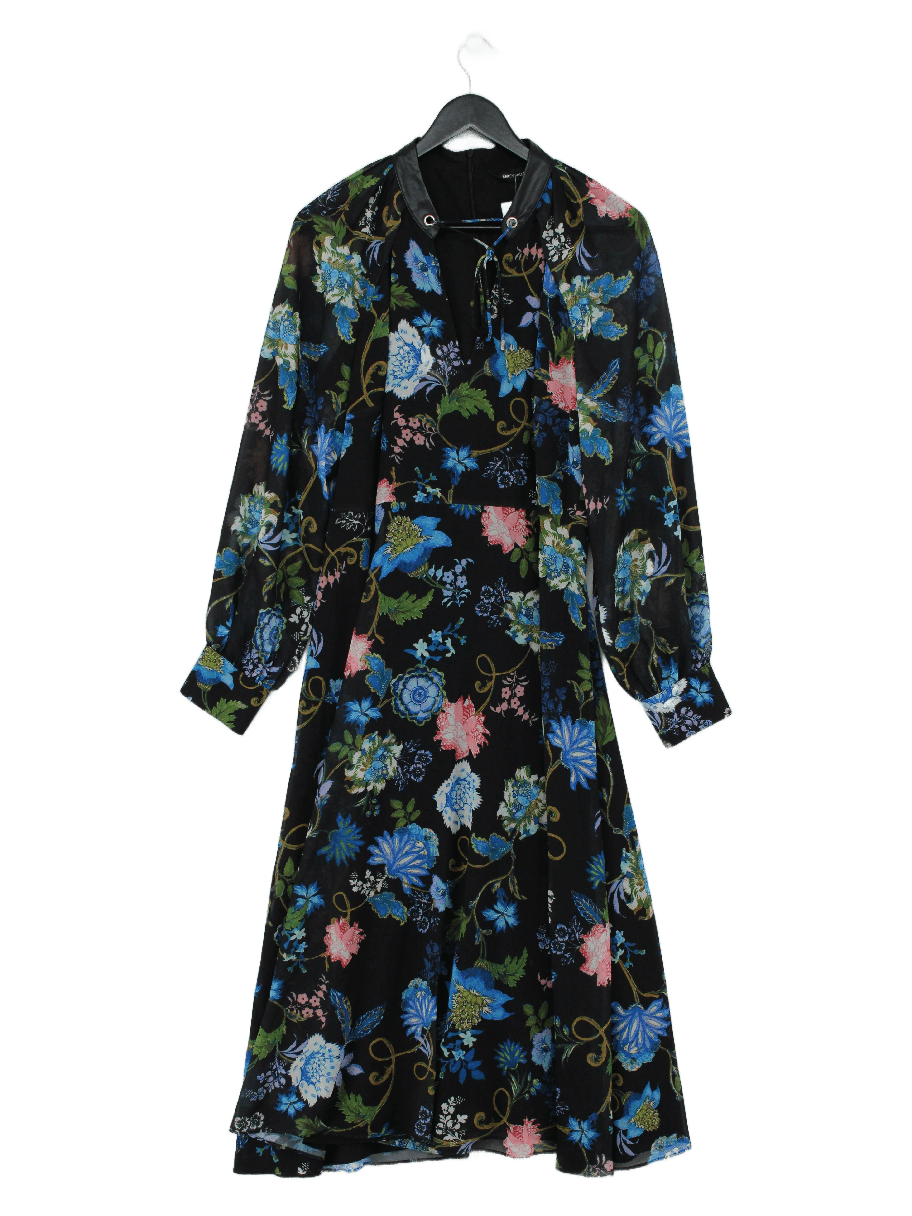 Karen Millen Shirt Midi Dress M in Black