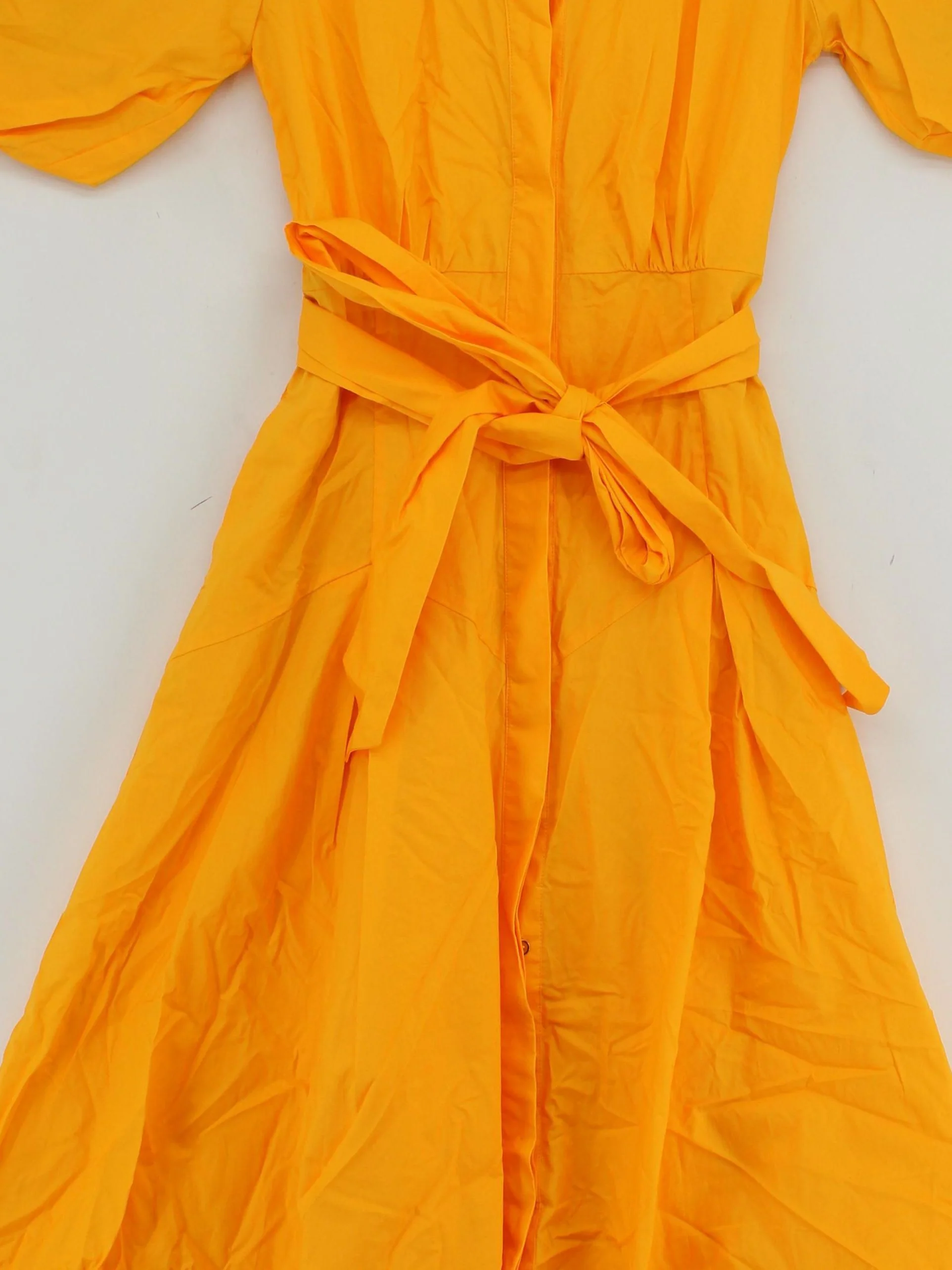 Karen Millen Shirt Midi Dress UK10 in Orange RRP £129 - Image 3