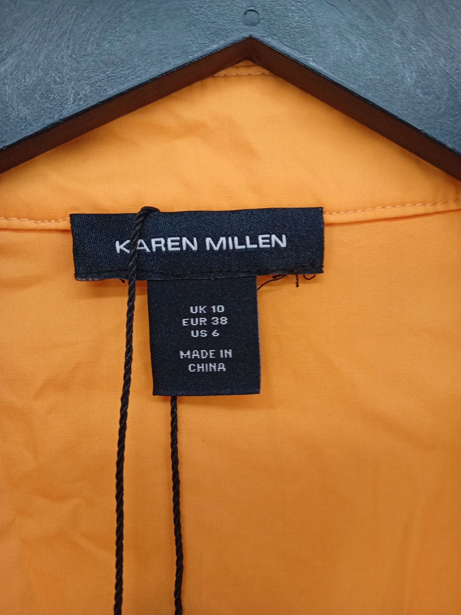 Karen Millen Shirt Midi Dress UK10 in Orange RRP £129 - Image 6