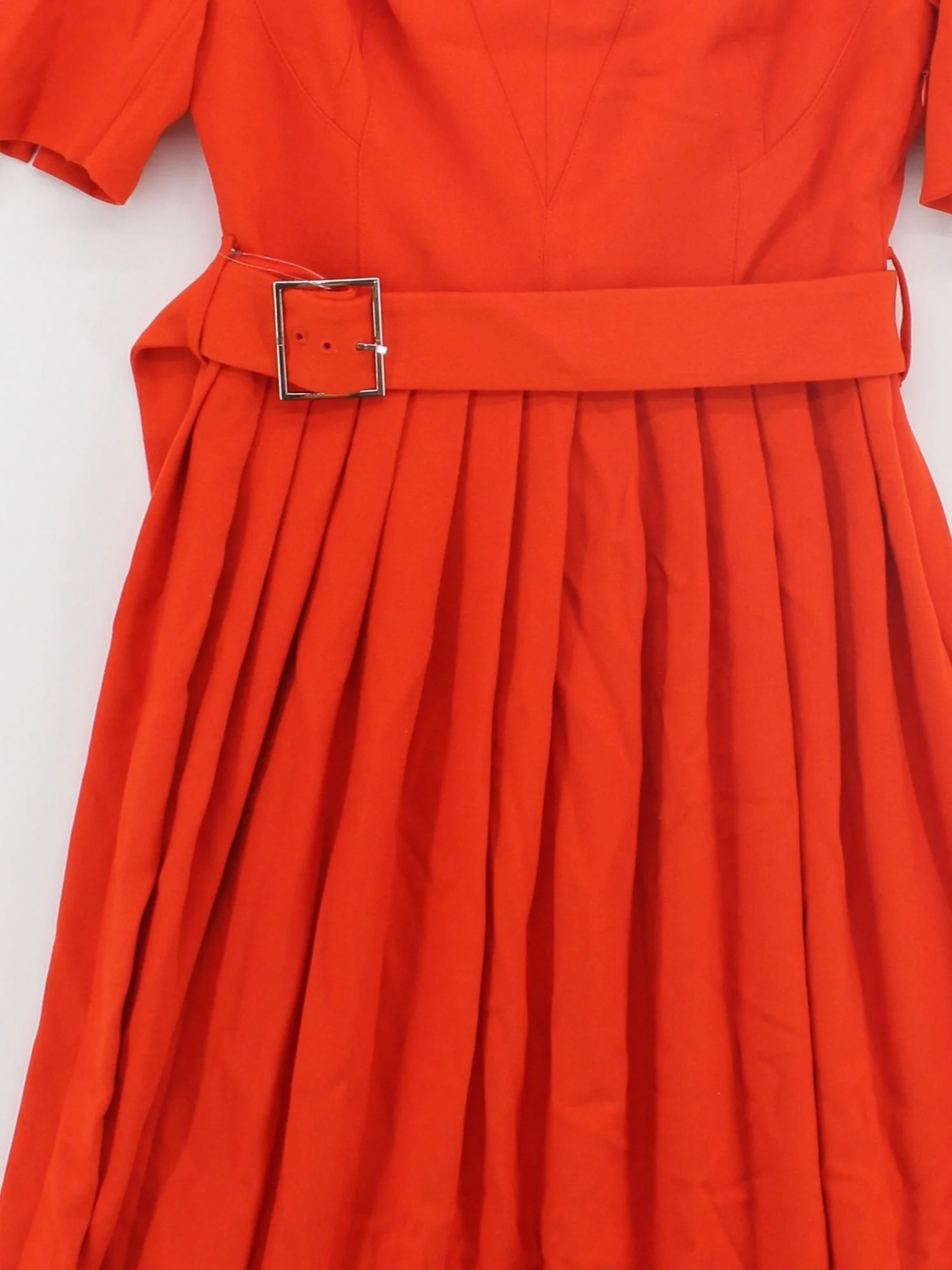 Karen Millen Shirt Midi Dress UK10 in Orange RRP £219 - Image 3