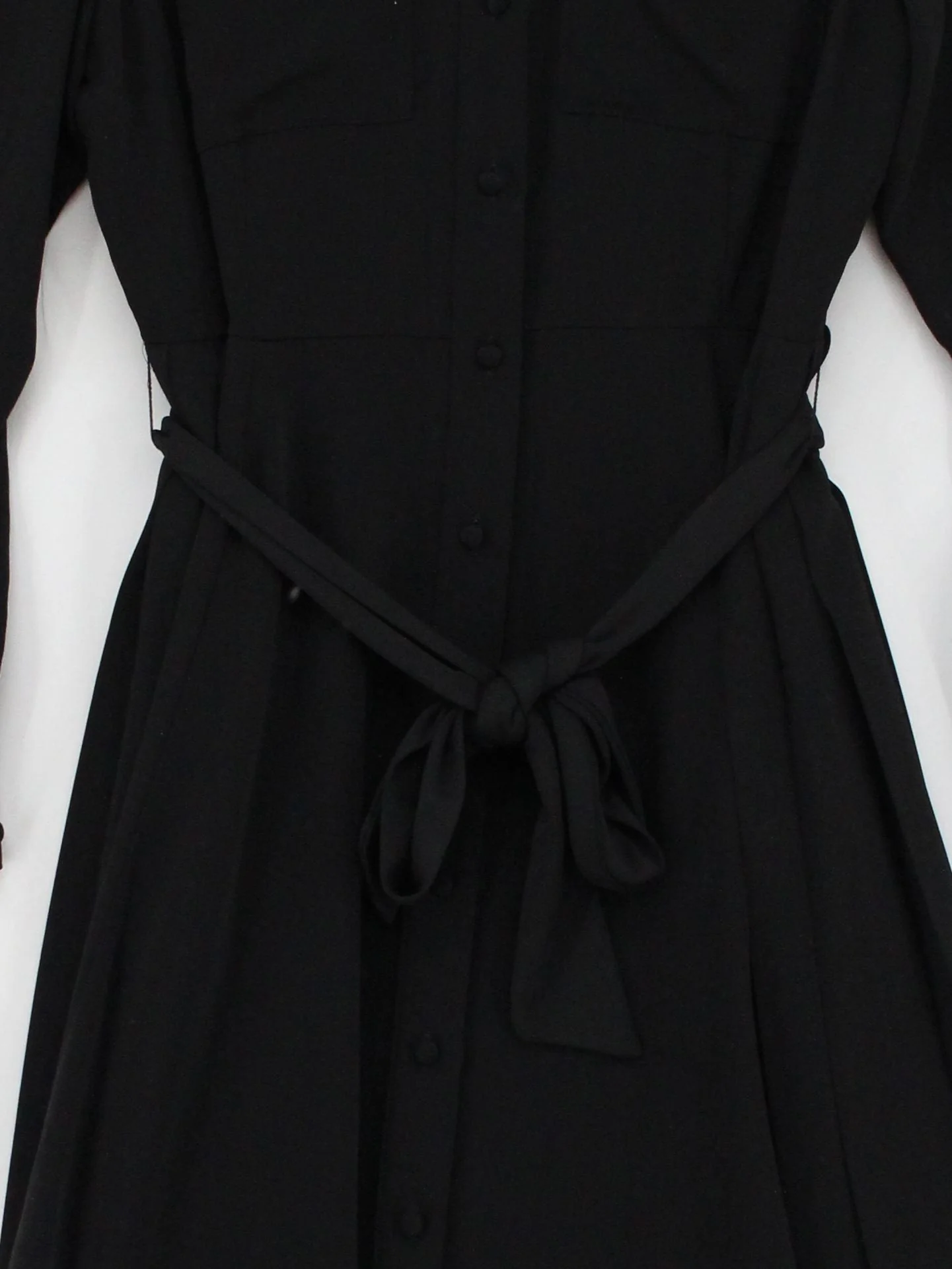 Karen Millen Shirt Midi Dress UK12 in Black - Image 3