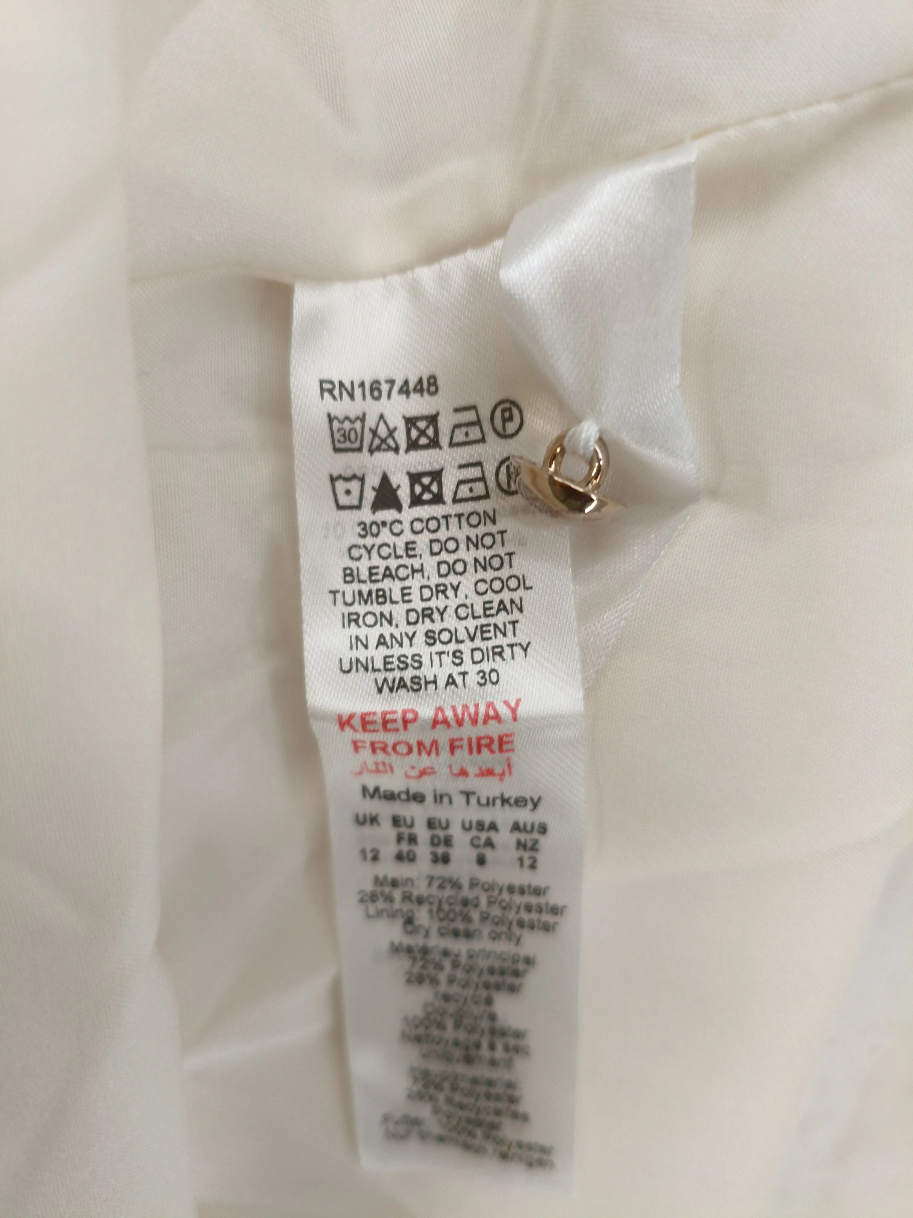 Karen Millen Shirt Midi Dress UK12 in Cream RRP £189 - Image 7