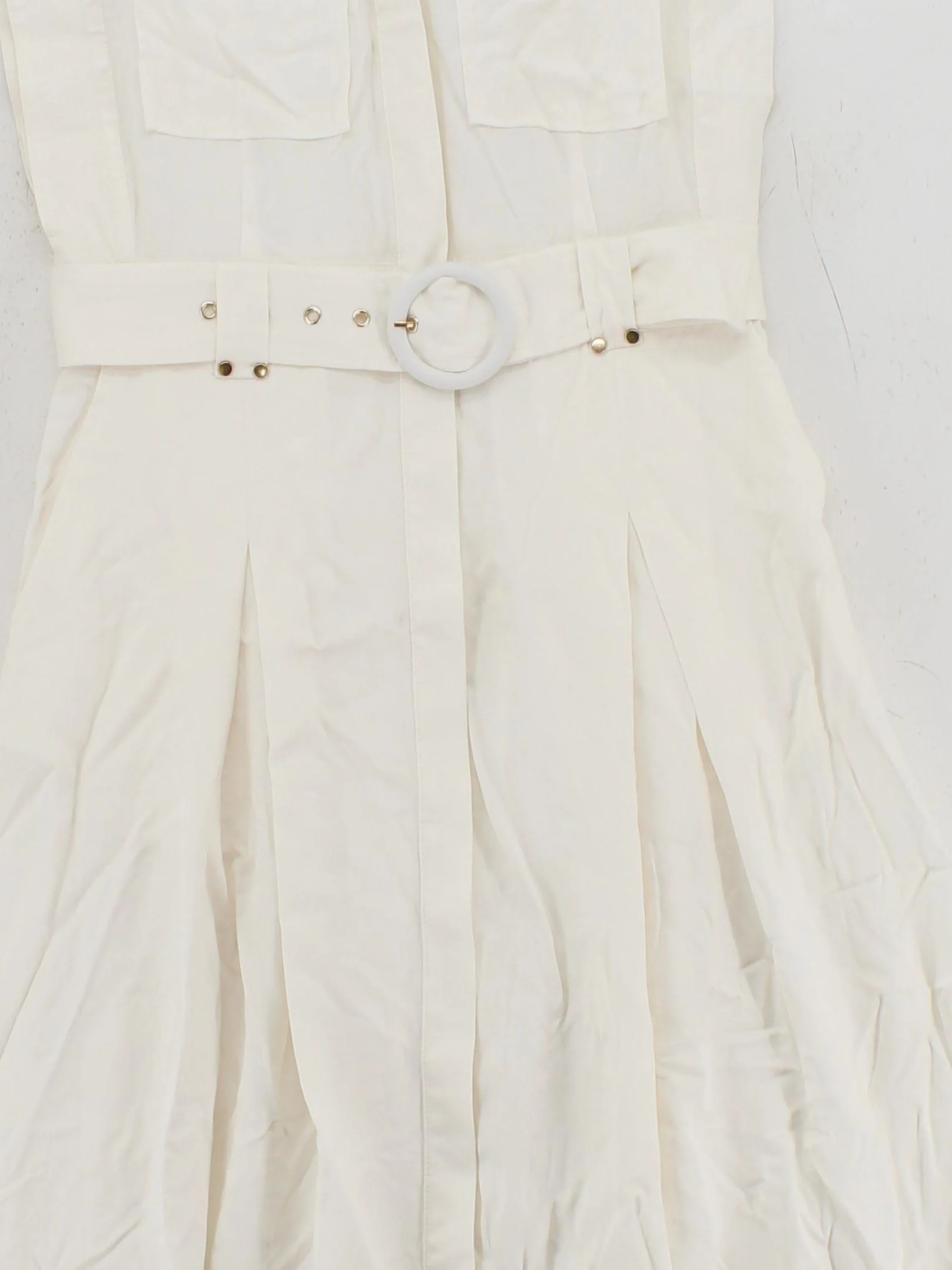 Karen Millen Shirt Midi Dress UK12 in Cream RRP £199 - Image 3