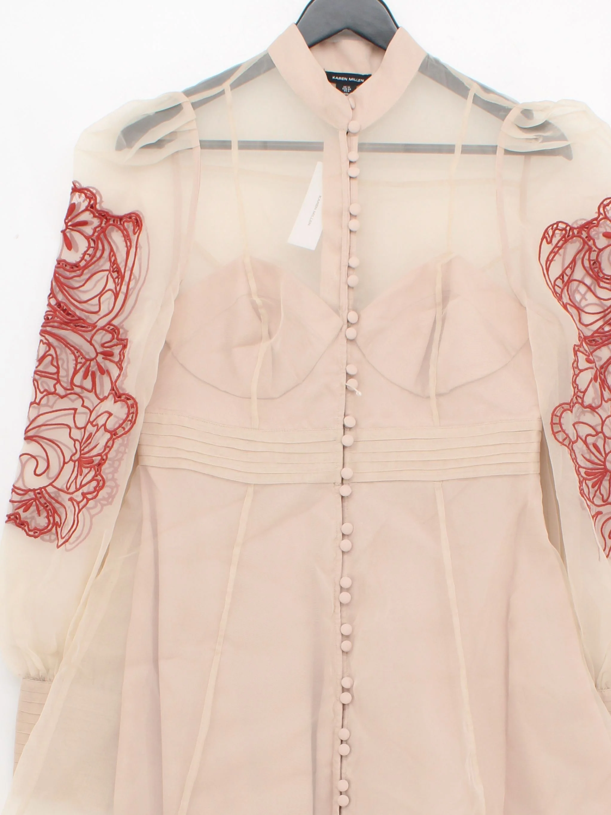 Karen Millen Shirt Midi Dress UK12 in Cream RRP £229 - Image 3