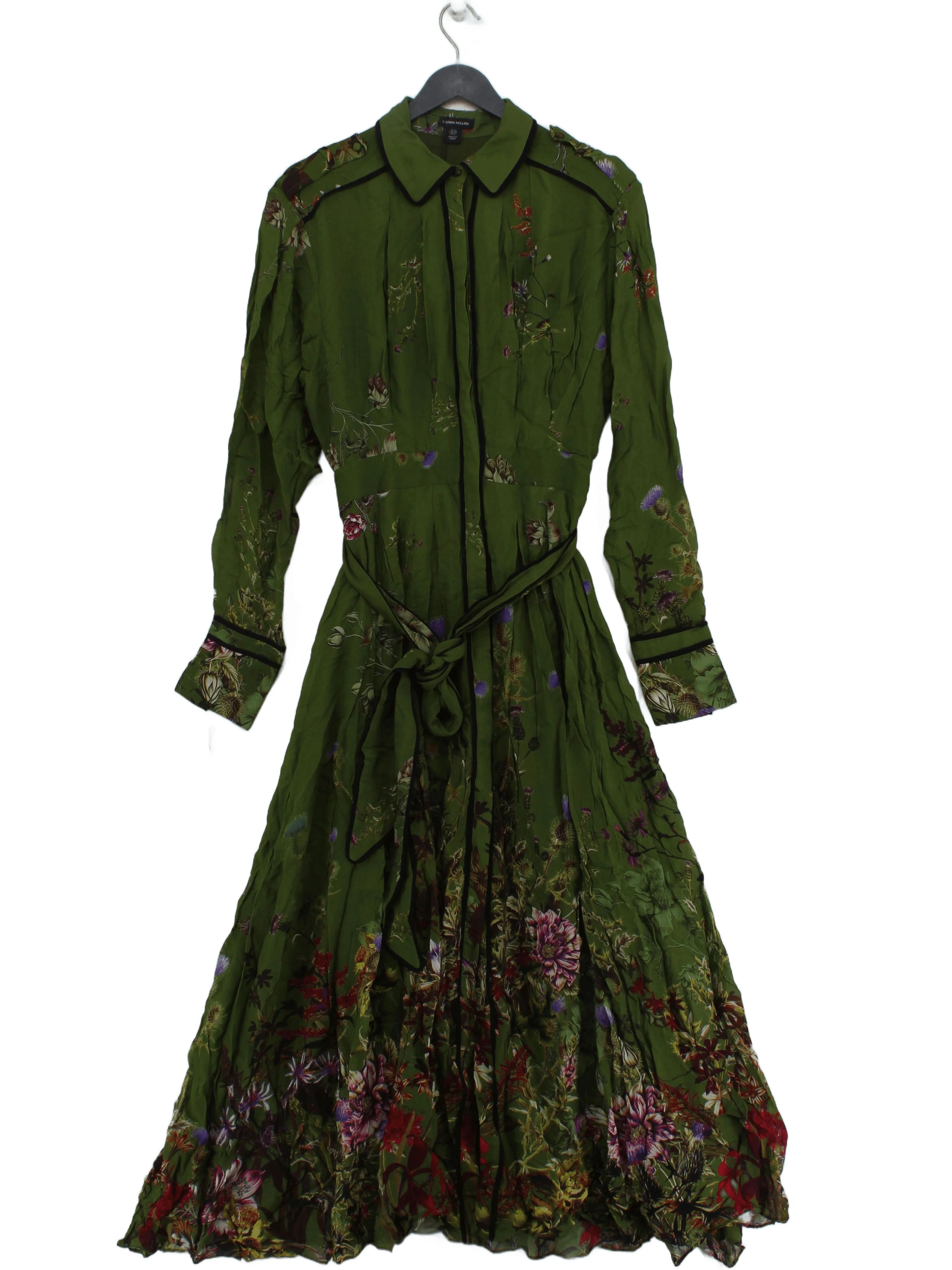 Karen Millen Shirt Midi Dress UK12 in Green RRP £149