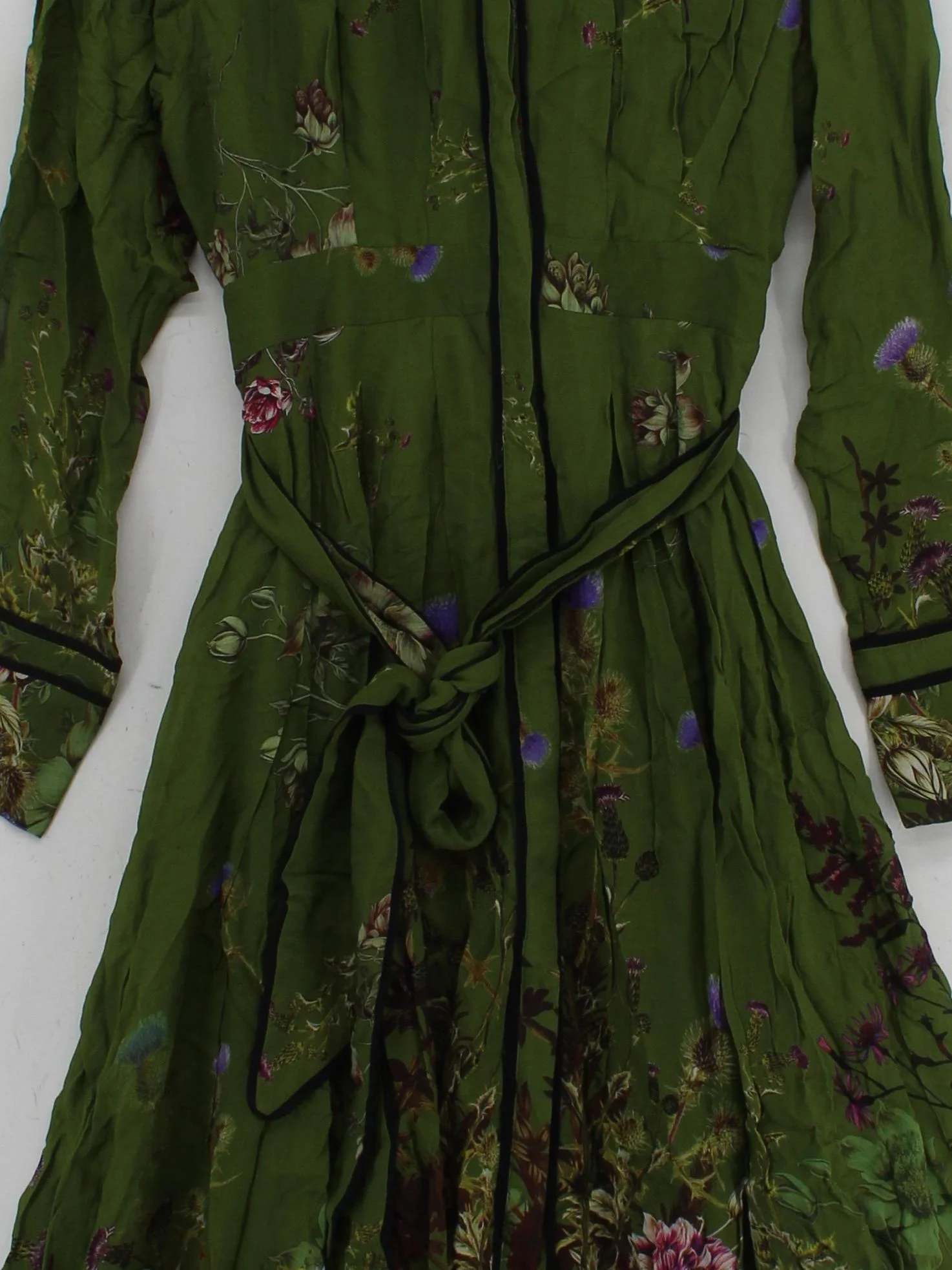 Karen Millen Shirt Midi Dress UK12 in Green RRP £149 - Image 3