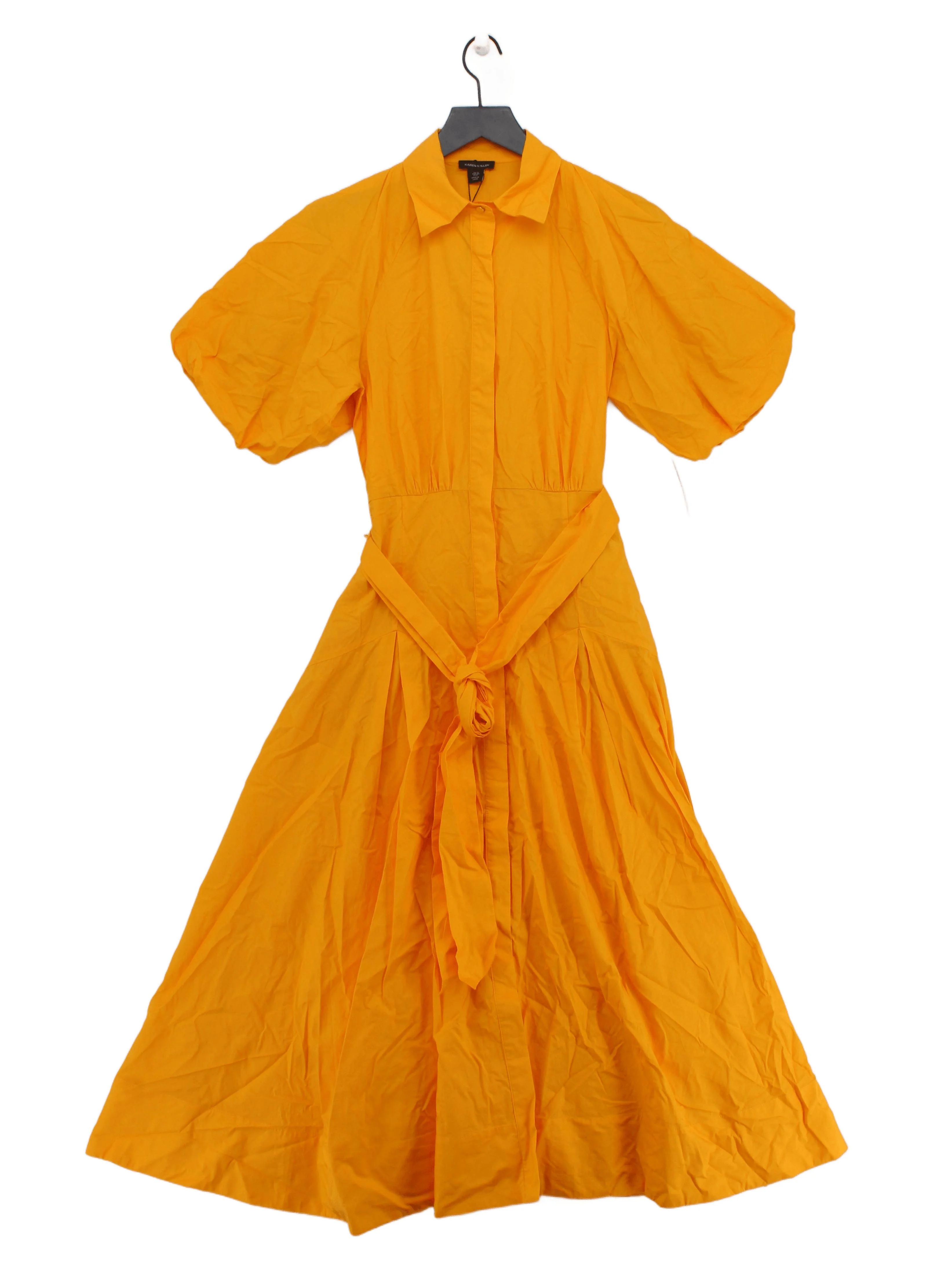 Karen Millen Shirt Midi Dress UK12 in Orange RRP £129