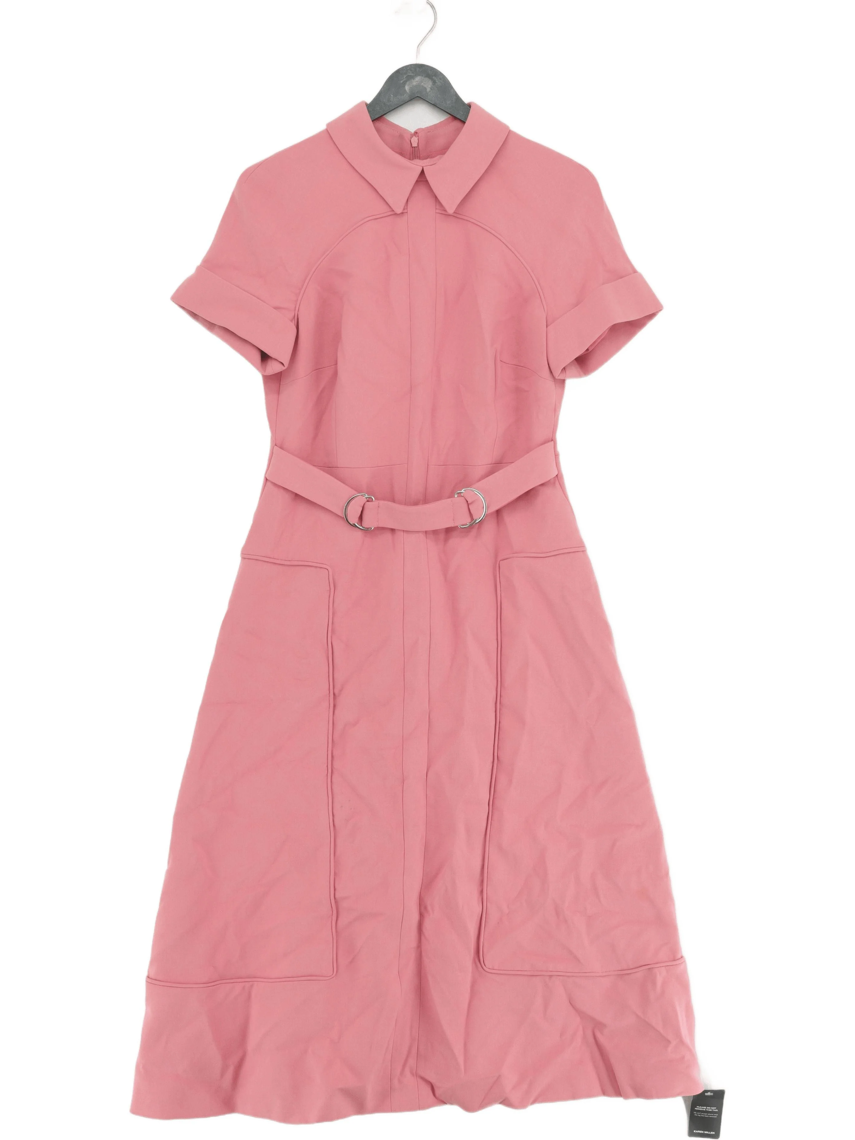 Karen Millen Shirt Midi Dress UK12 in Pink RRP £259