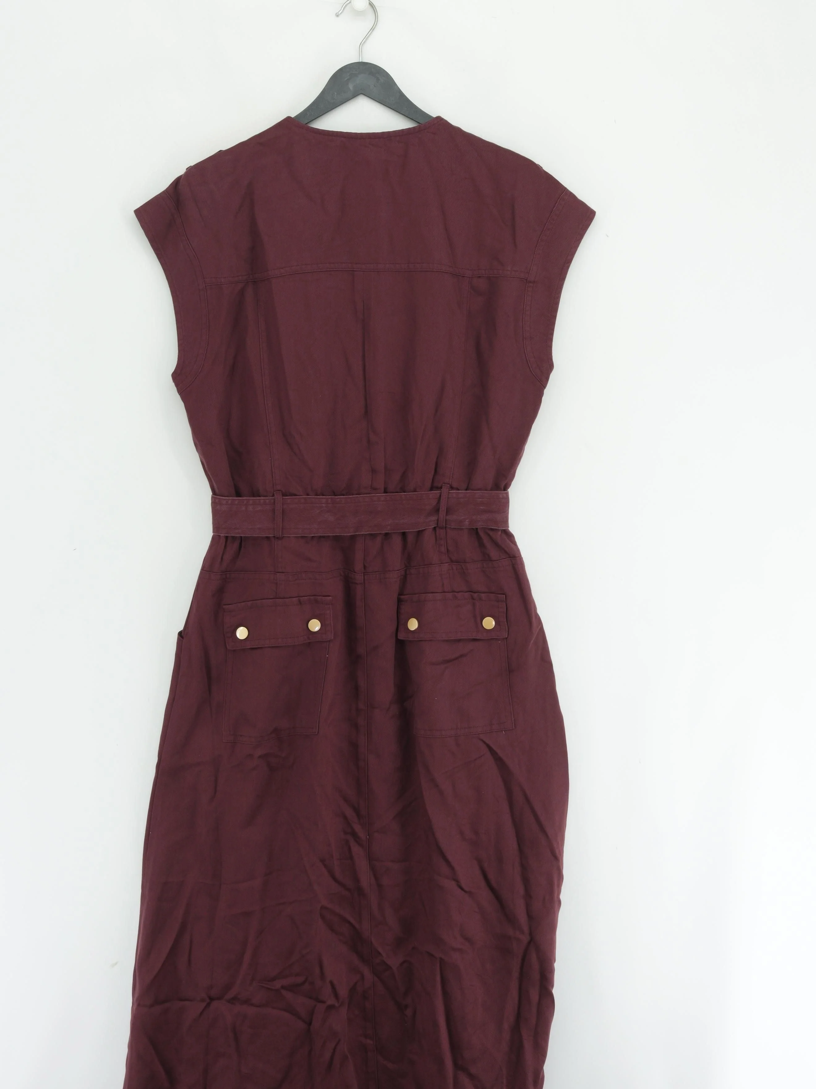 Karen Millen Shirt Midi Dress UK12 in Red RRP £129 - Image 2