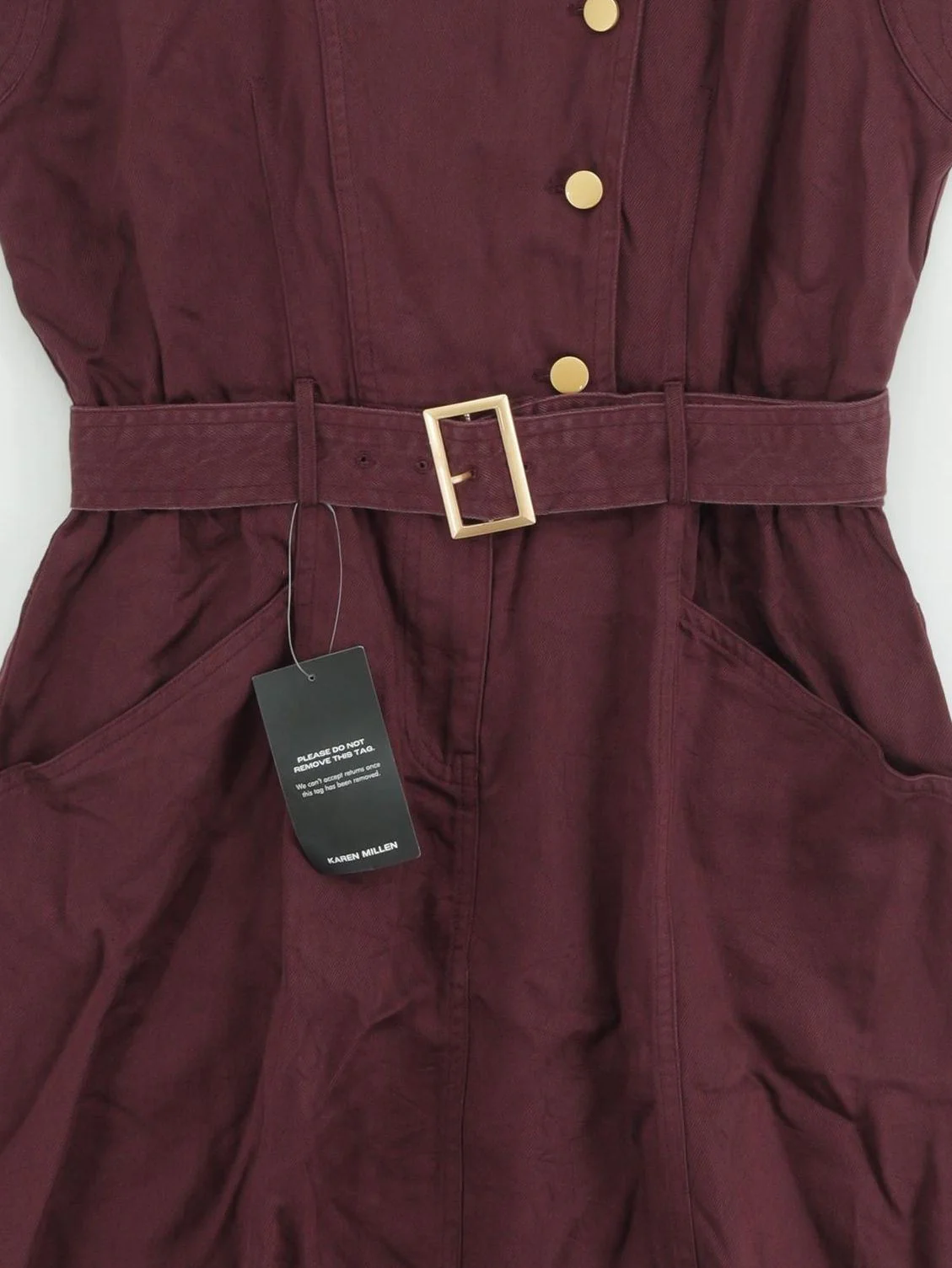 Karen Millen Shirt Midi Dress UK12 in Red RRP £129 - Image 3