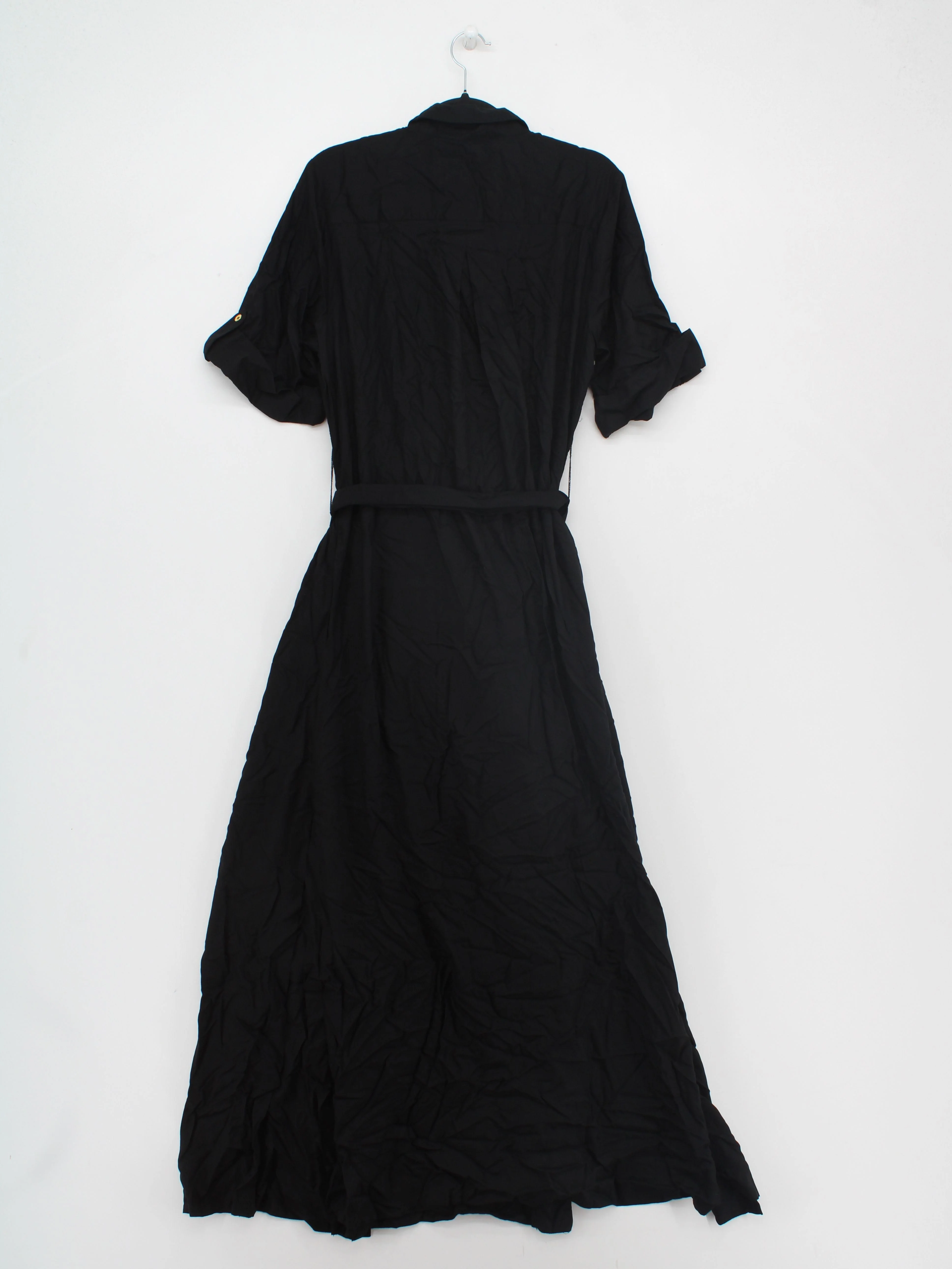 Karen Millen Shirt Midi Dress UK14 in Black RRP £65 - Image 2