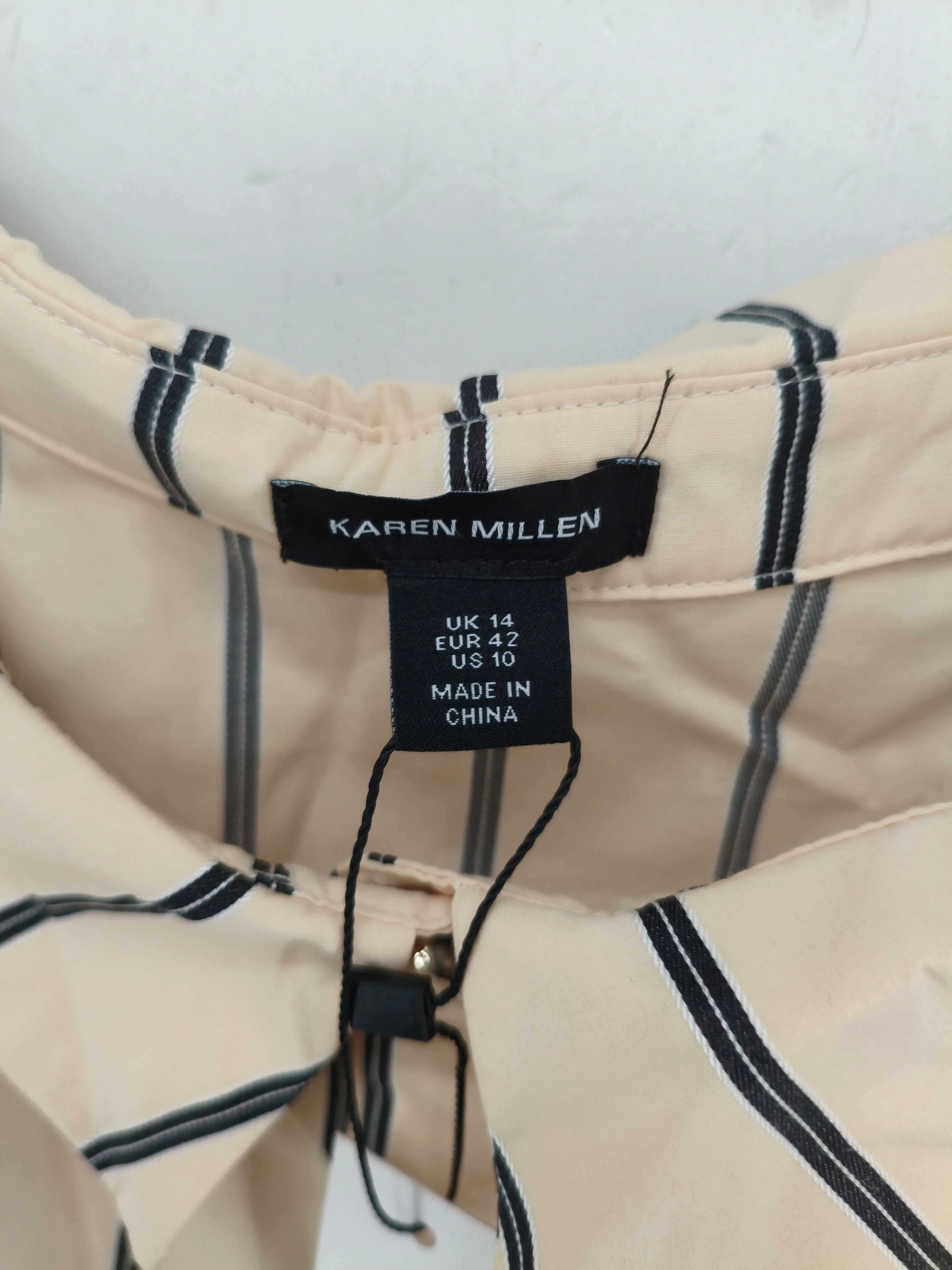 Karen Millen Shirt Midi Dress UK14 in Cream RRP £149 - Image 6