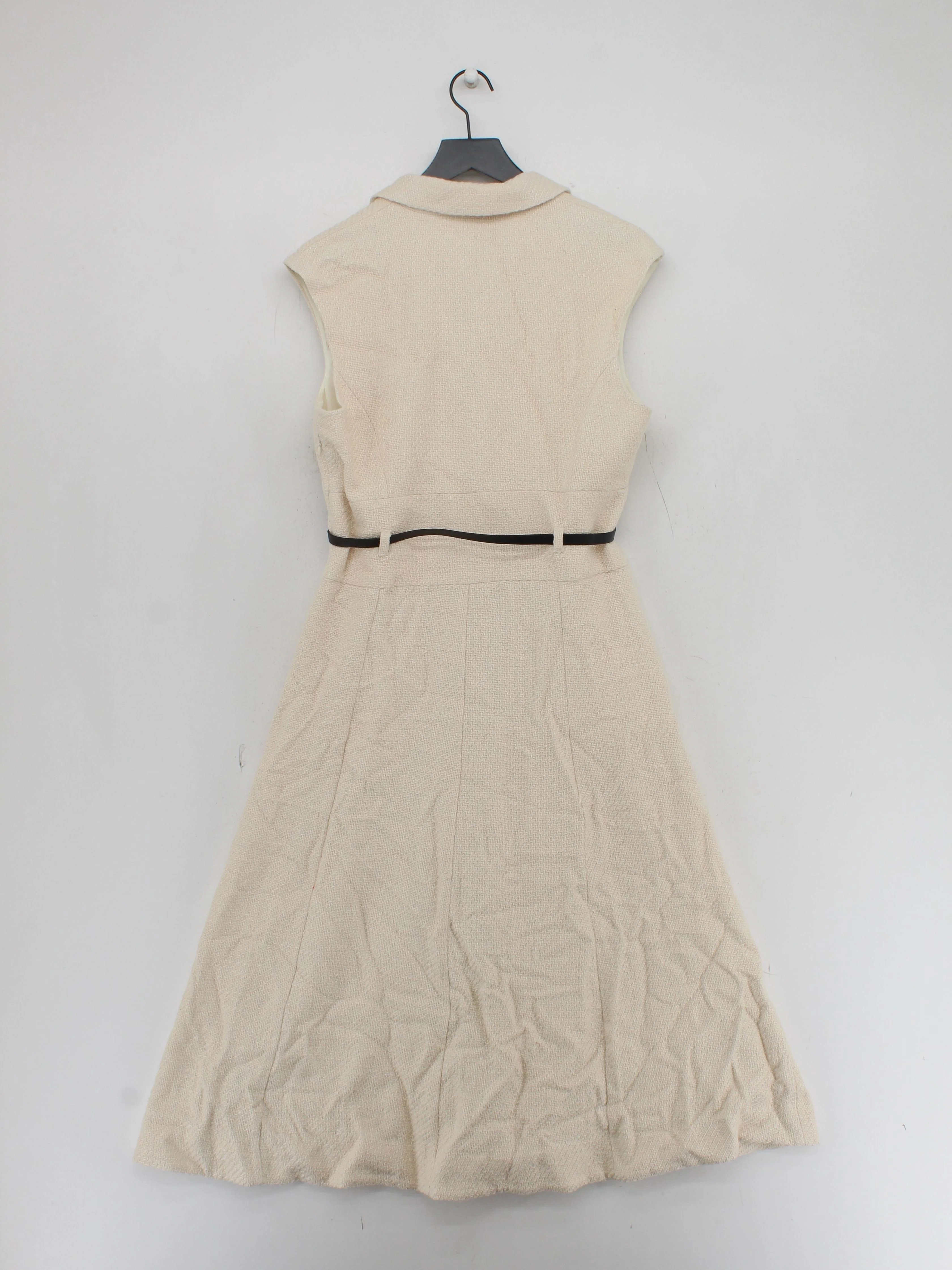 Karen Millen Shirt Midi Dress UK14 in Cream RRP £269 - Image 2