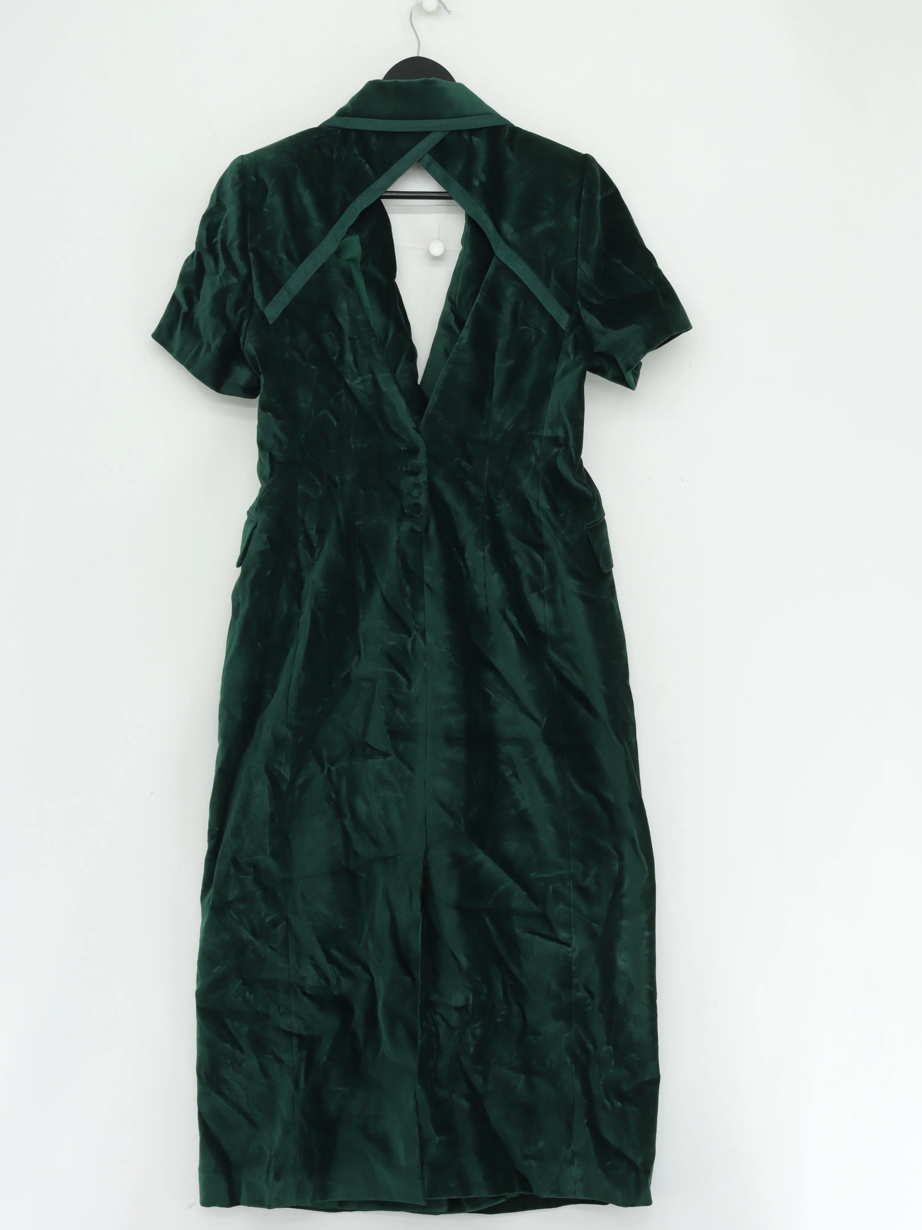 Karen Millen Shirt Midi Dress UK14 in Green RRP £299 - Image 2