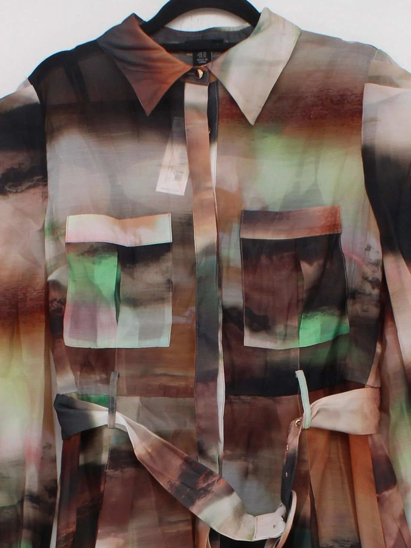 Karen Millen Shirt Midi Dress UK14 in Multi RRP £149 - Image 3