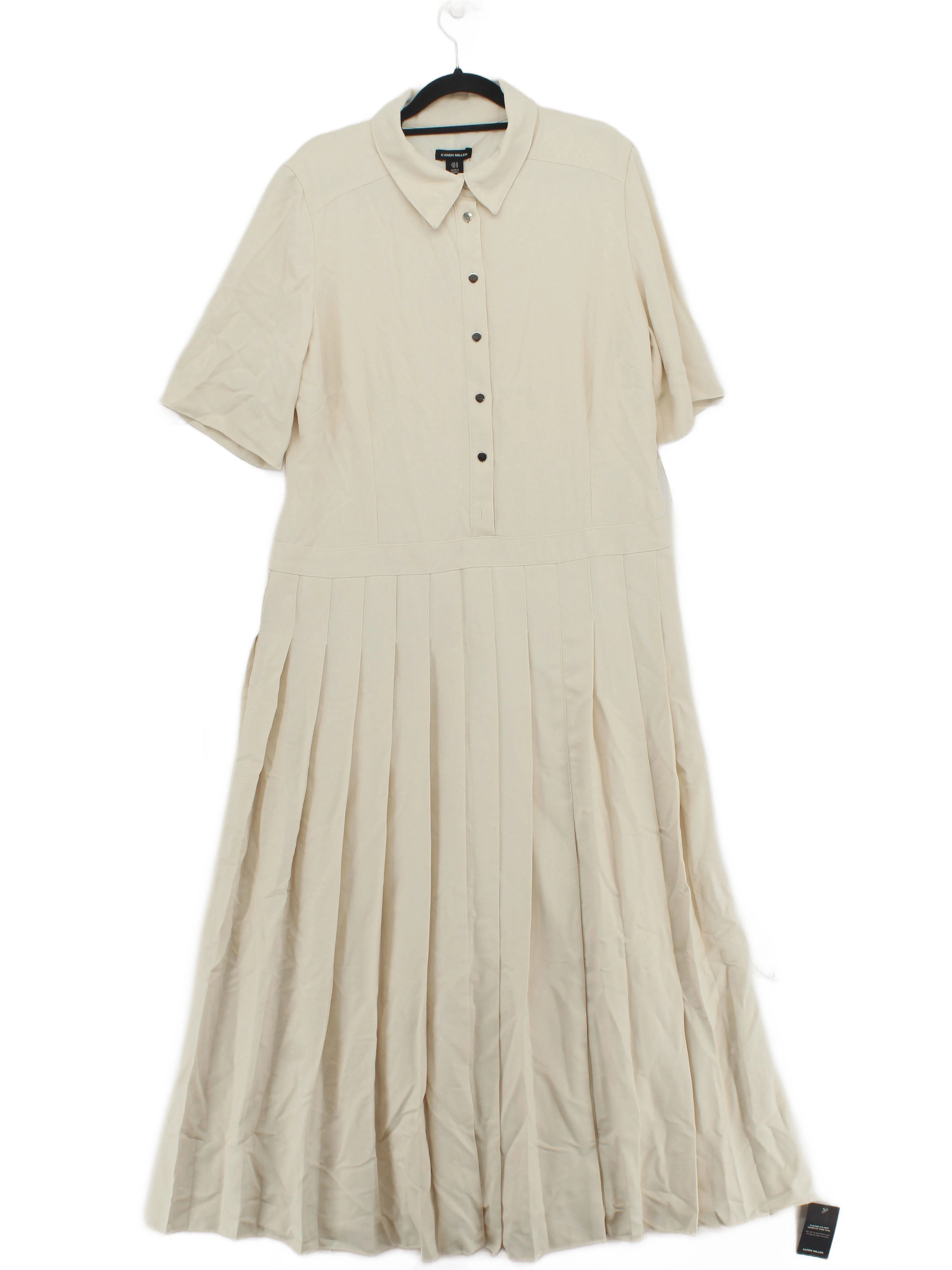 Karen Millen Shirt Midi Dress UK16 in Cream RRP £229