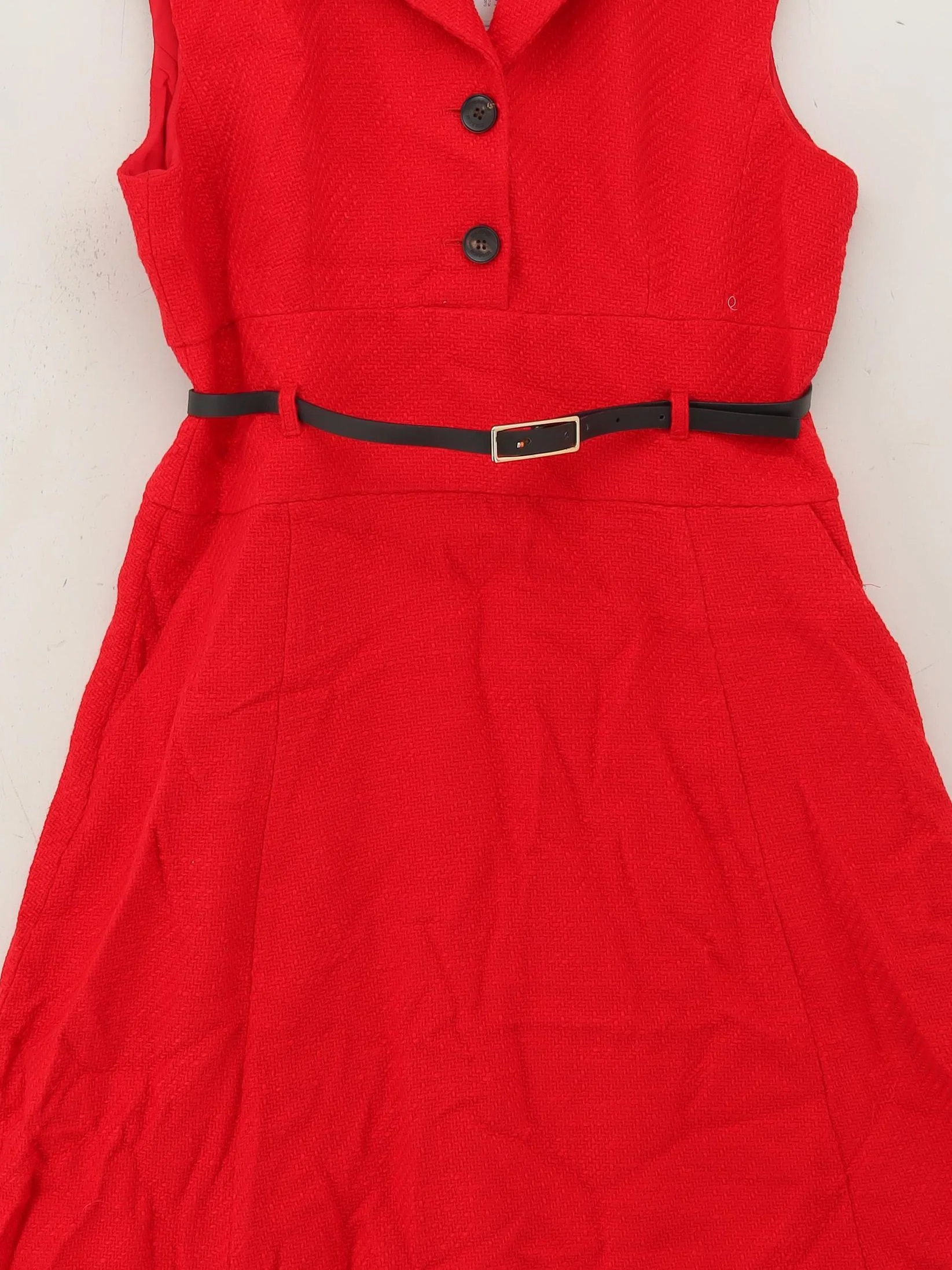 Karen Millen Shirt Midi Dress UK16 in Red RRP £269 - Image 3