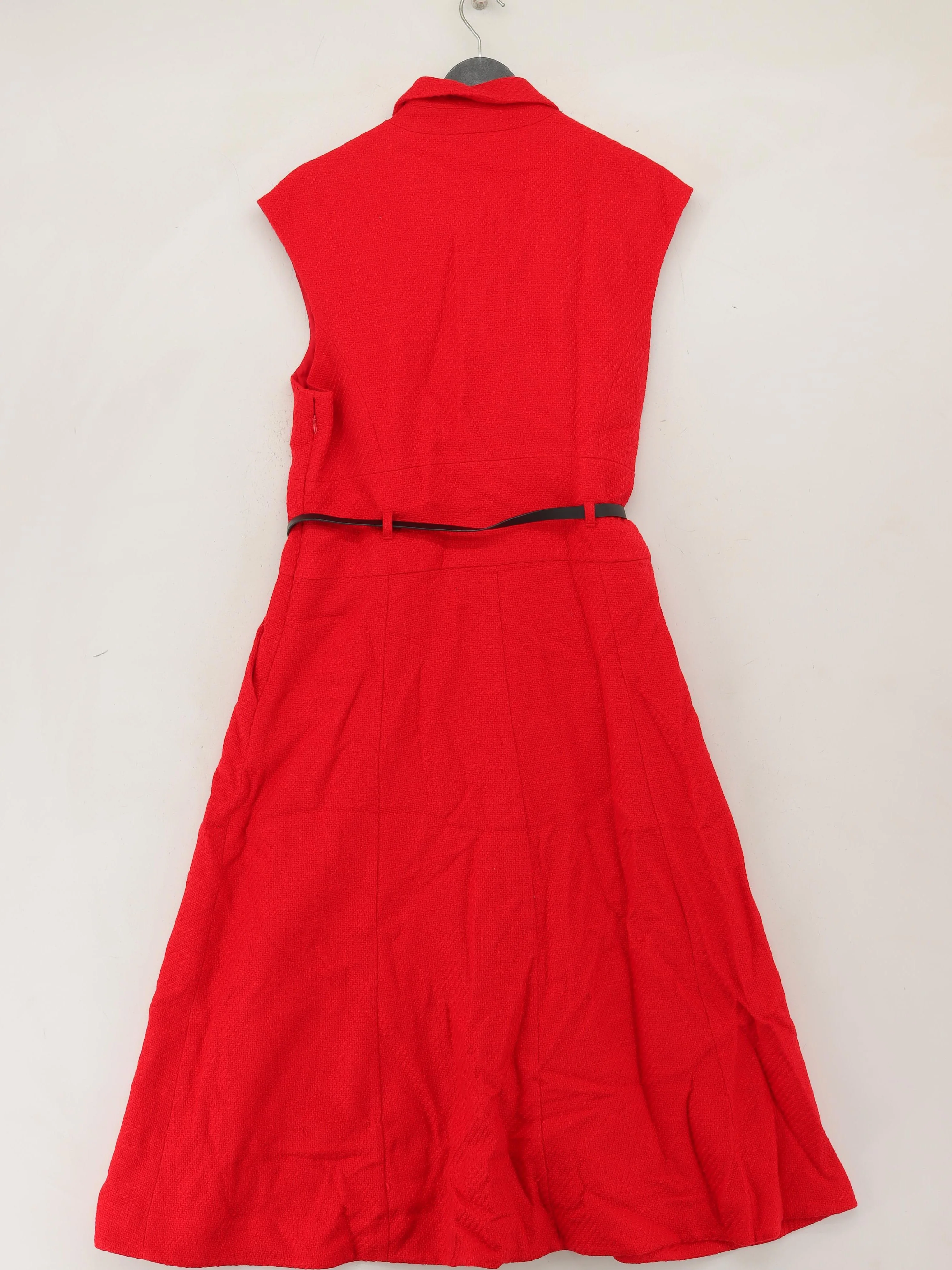 Karen Millen Shirt Midi Dress UK16 in Red RRP £269 - Image 2