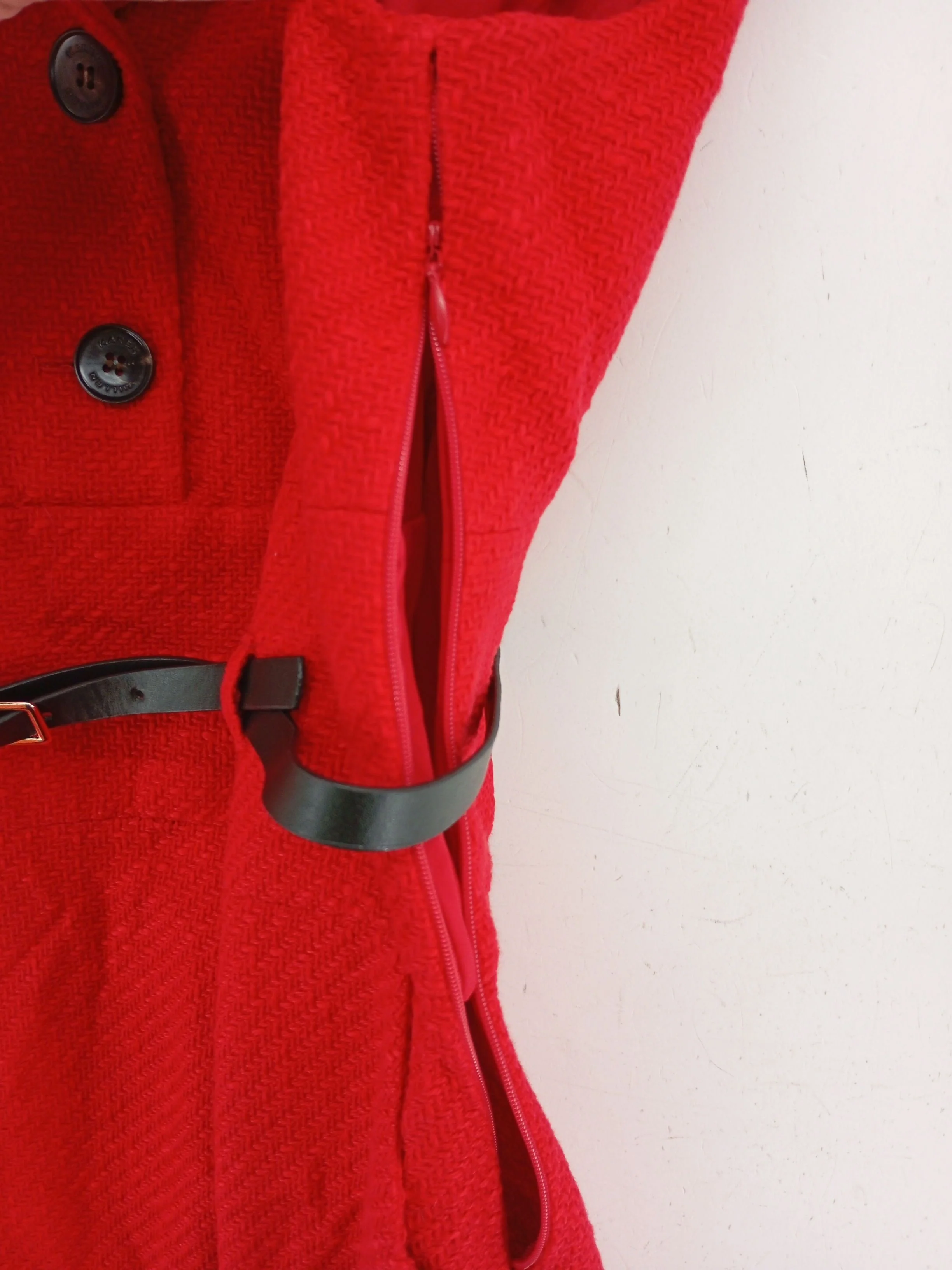 Karen Millen Shirt Midi Dress UK16 in Red RRP £269 - Image 5