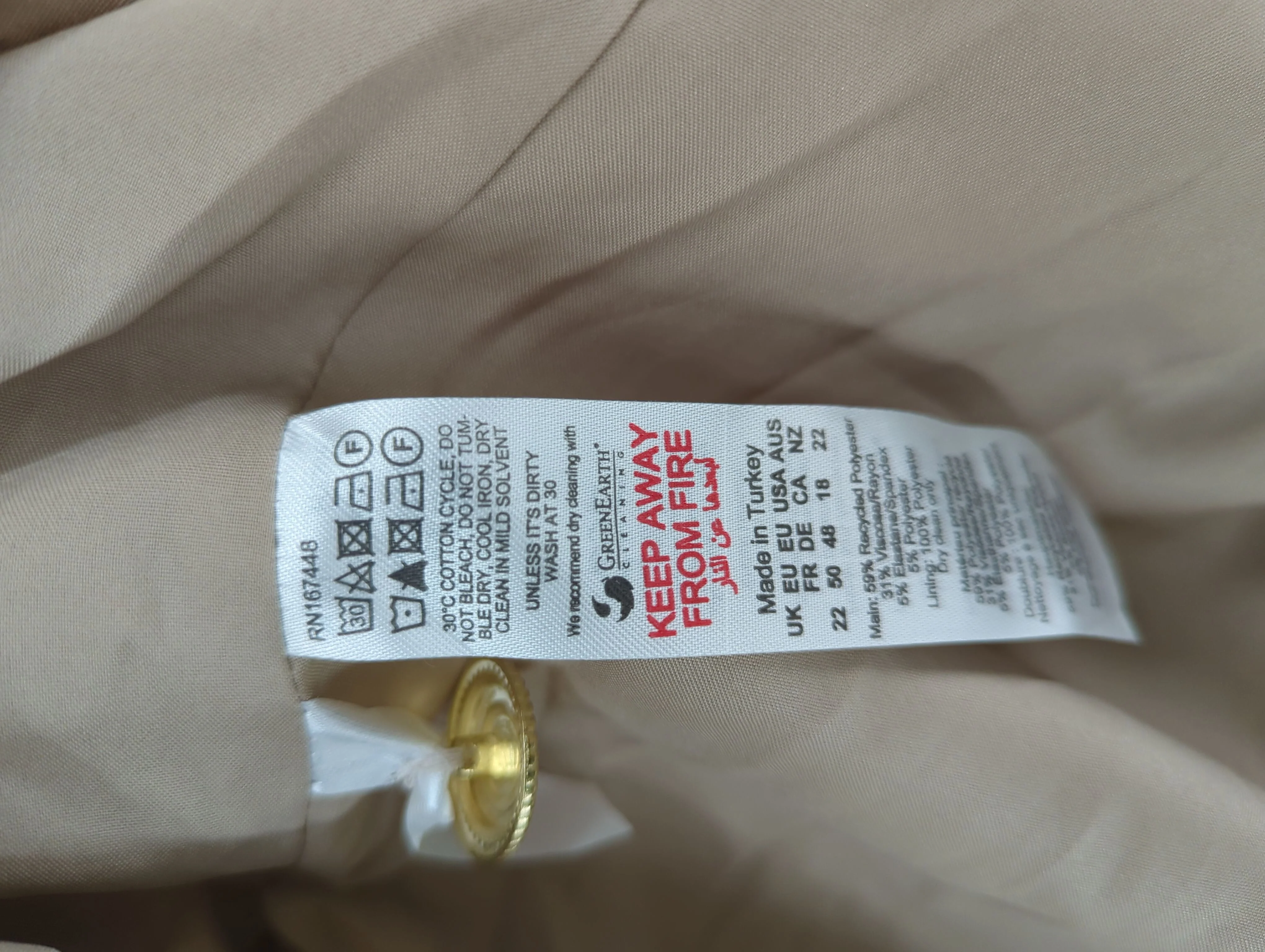Karen Millen Shirt Midi Dress UK22 in Tan RRP £239 - Image 6