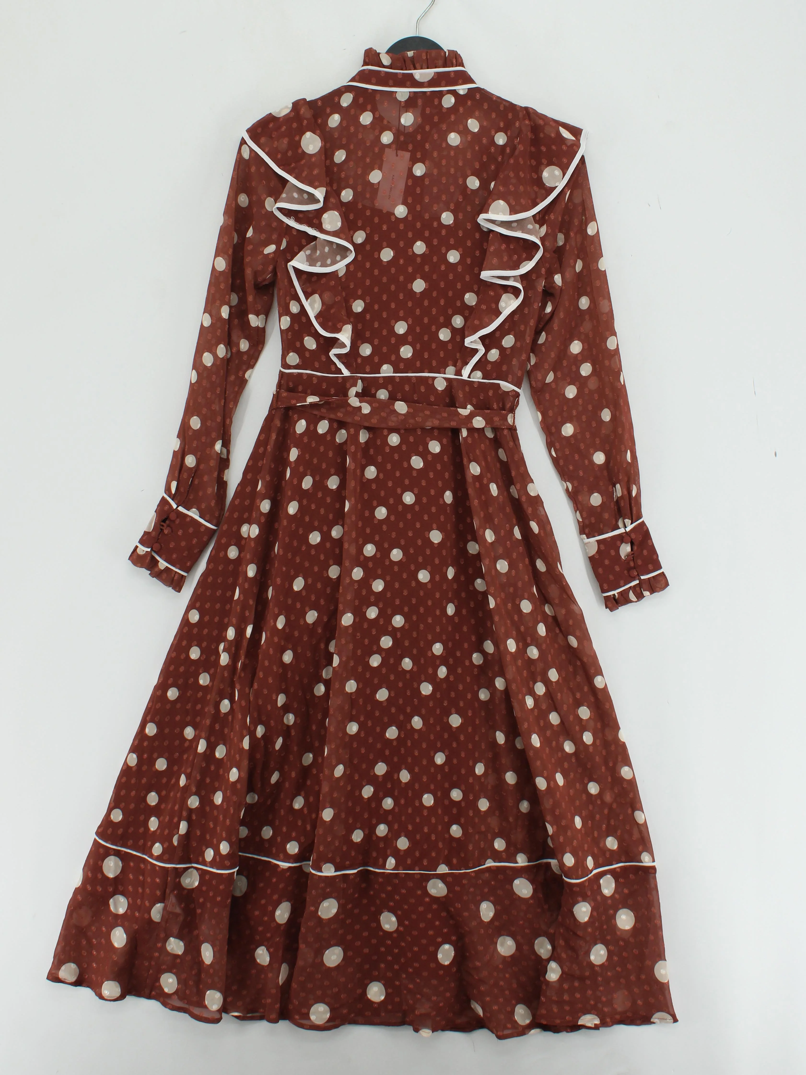 Karen Millen Shirt Midi Dress UK6 in Brown RRP £139 - Image 2