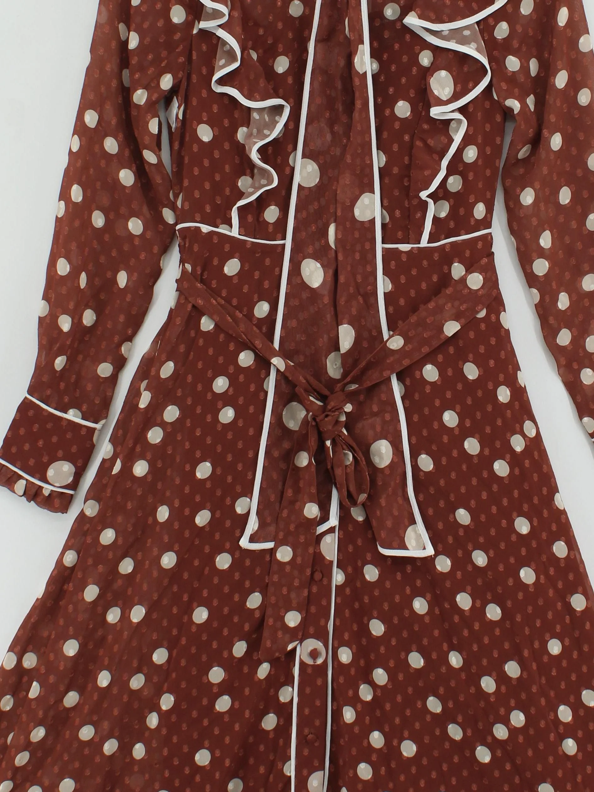 Karen Millen Shirt Midi Dress UK6 in Brown RRP £139 - Image 3