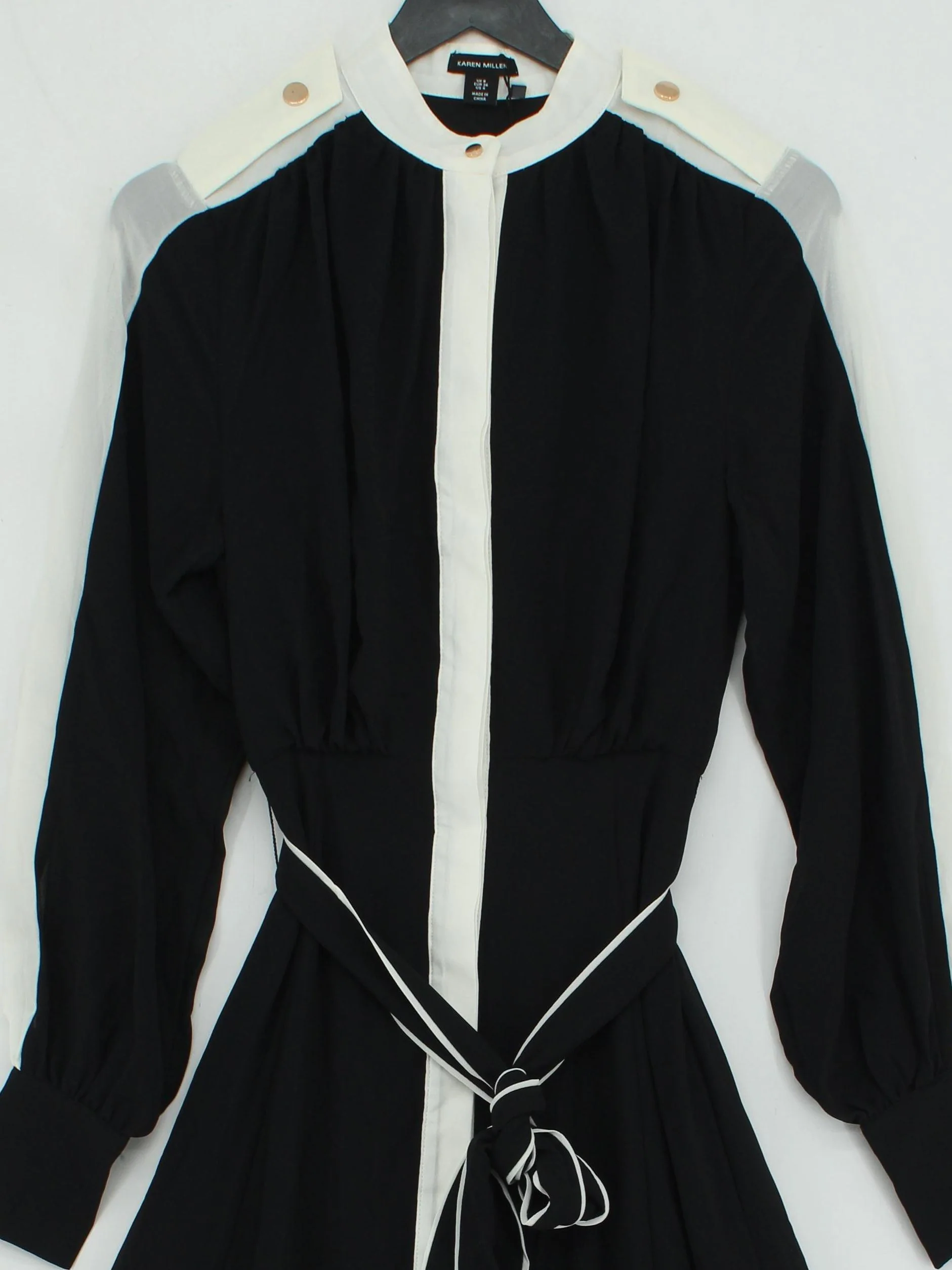 Karen Millen Shirt Midi Dress UK8 in Black RRP £129 - Image 4