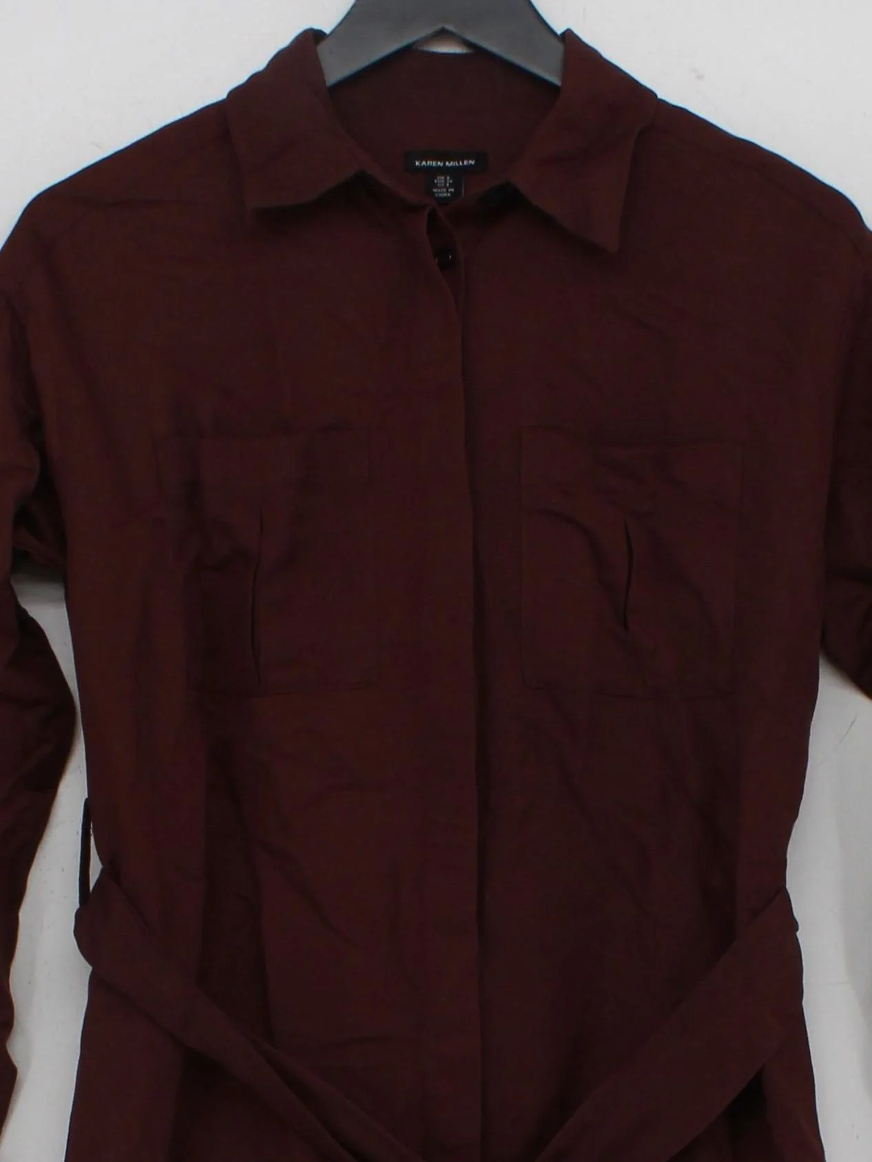 Karen Millen Shirt Midi Dress UK8 in Brown RRP £129 - Image 3
