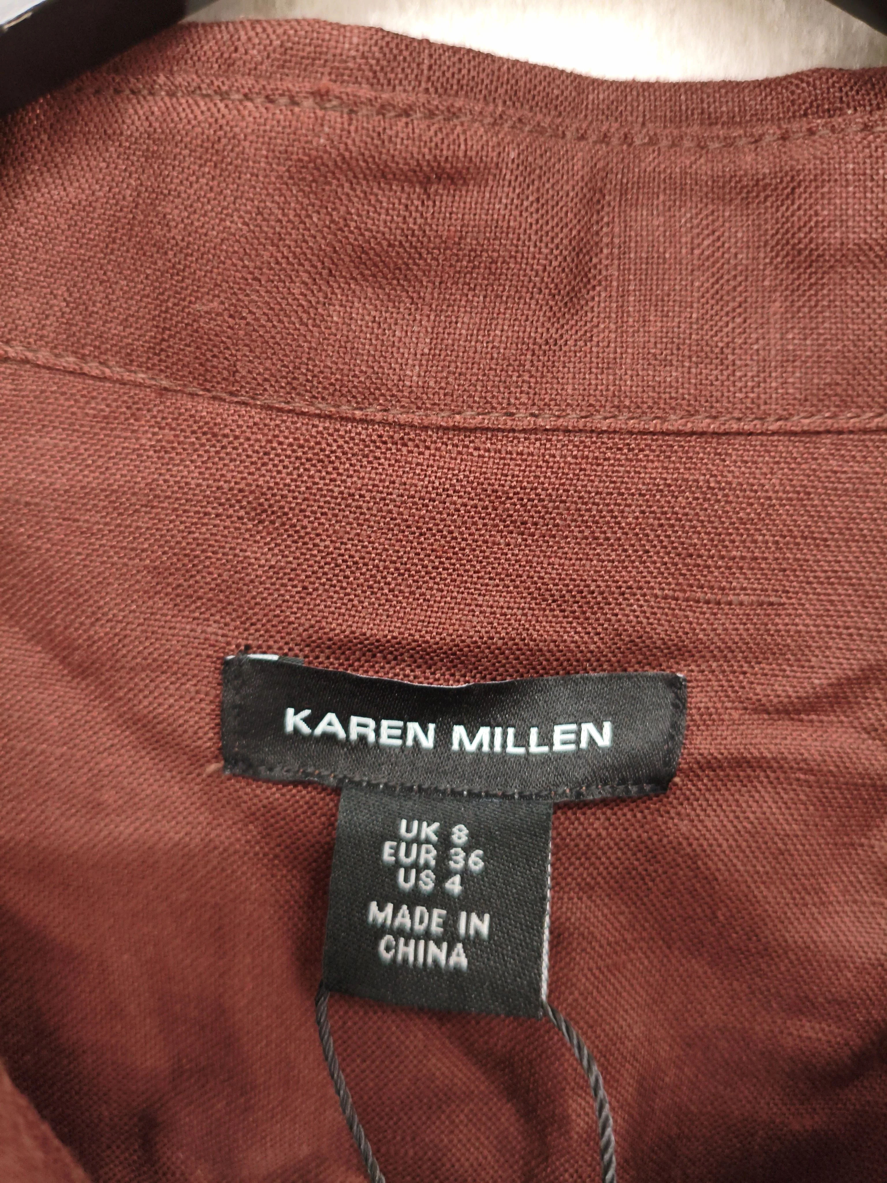 Karen Millen Shirt Midi Dress UK8 in Brown RRP £129 - Image 7