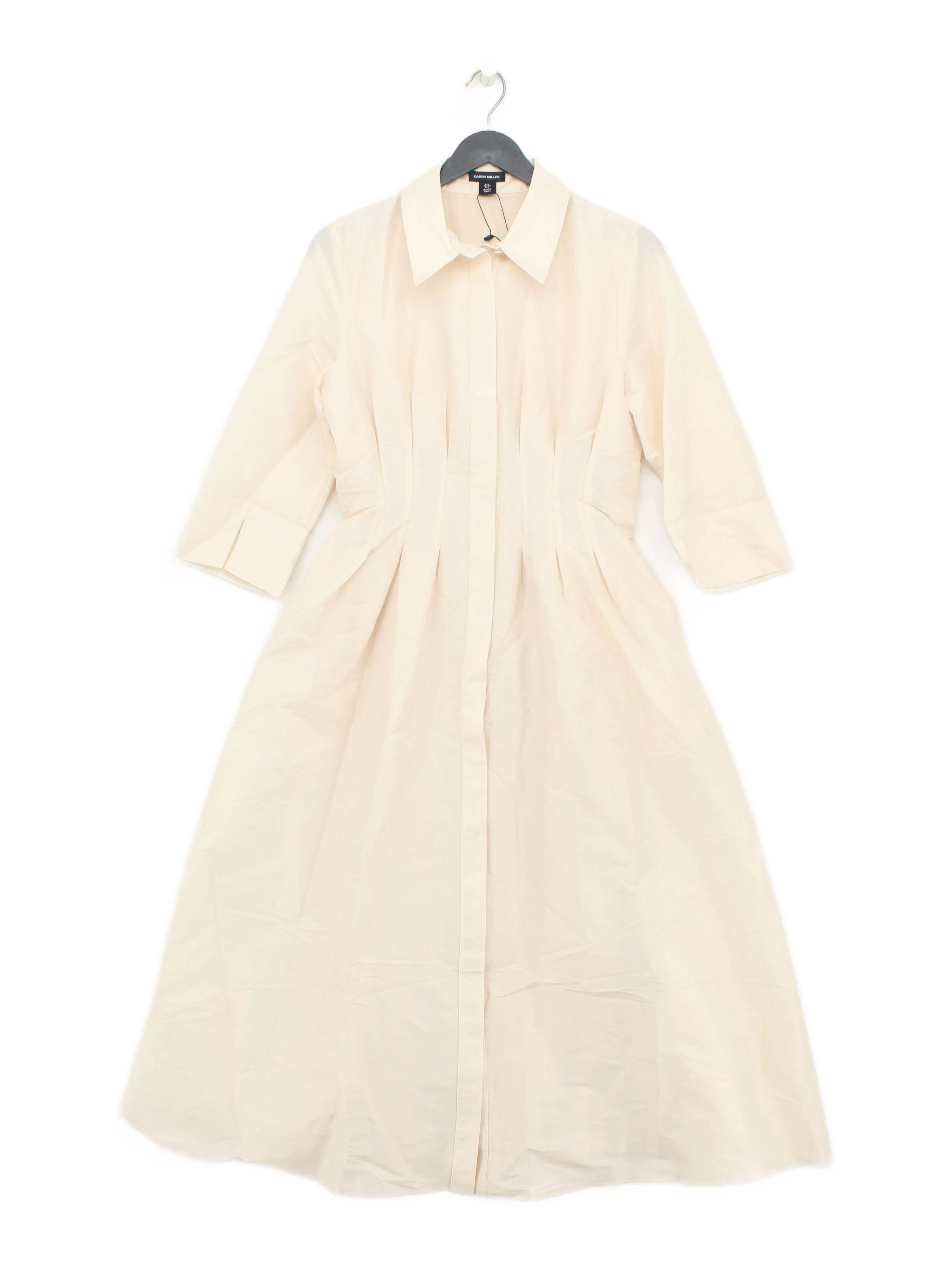 Karen Millen Shirt Midi Dress UK8 in Cream RRP £179