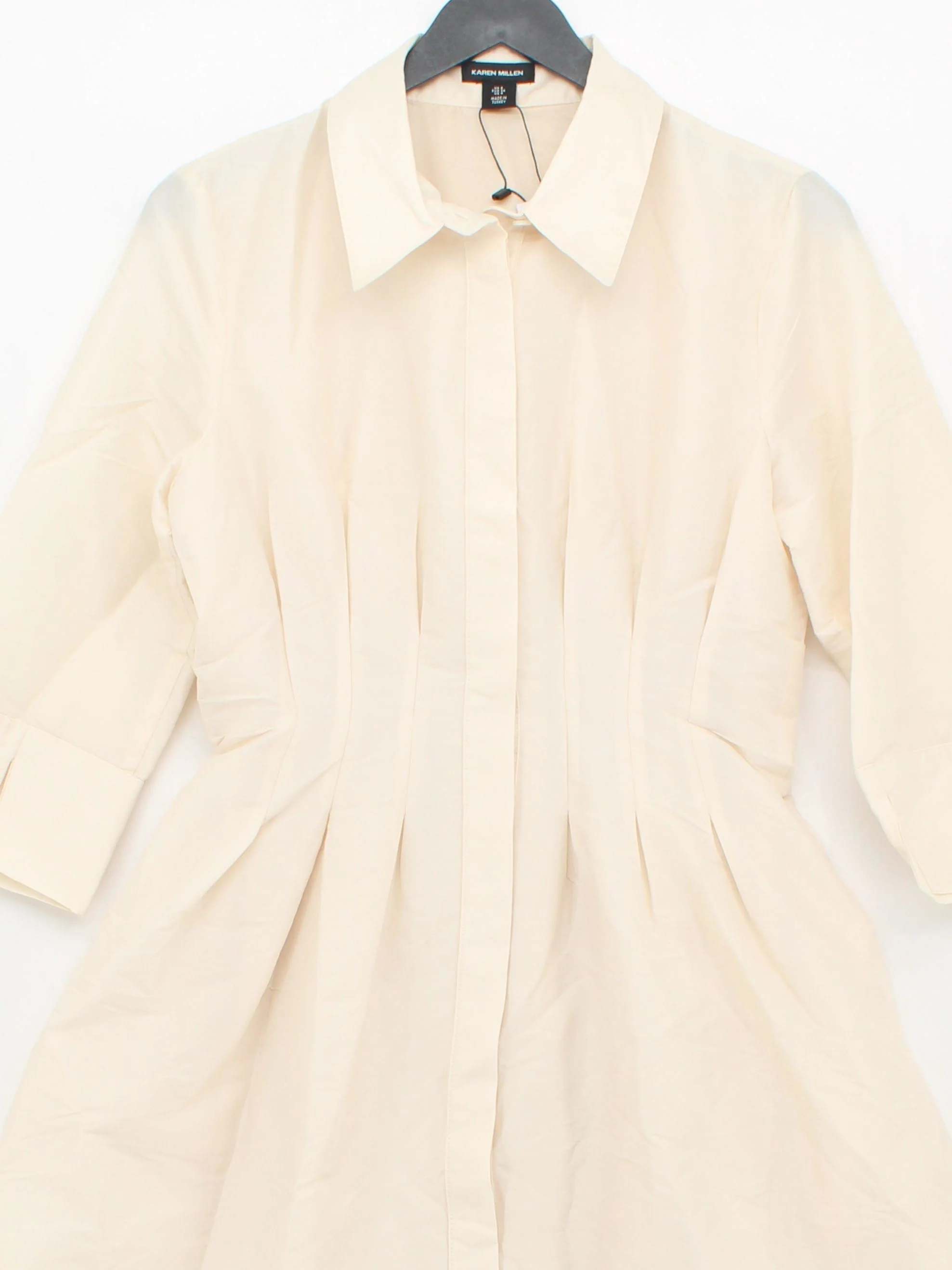 Karen Millen Shirt Midi Dress UK8 in Cream RRP £179 - Image 3