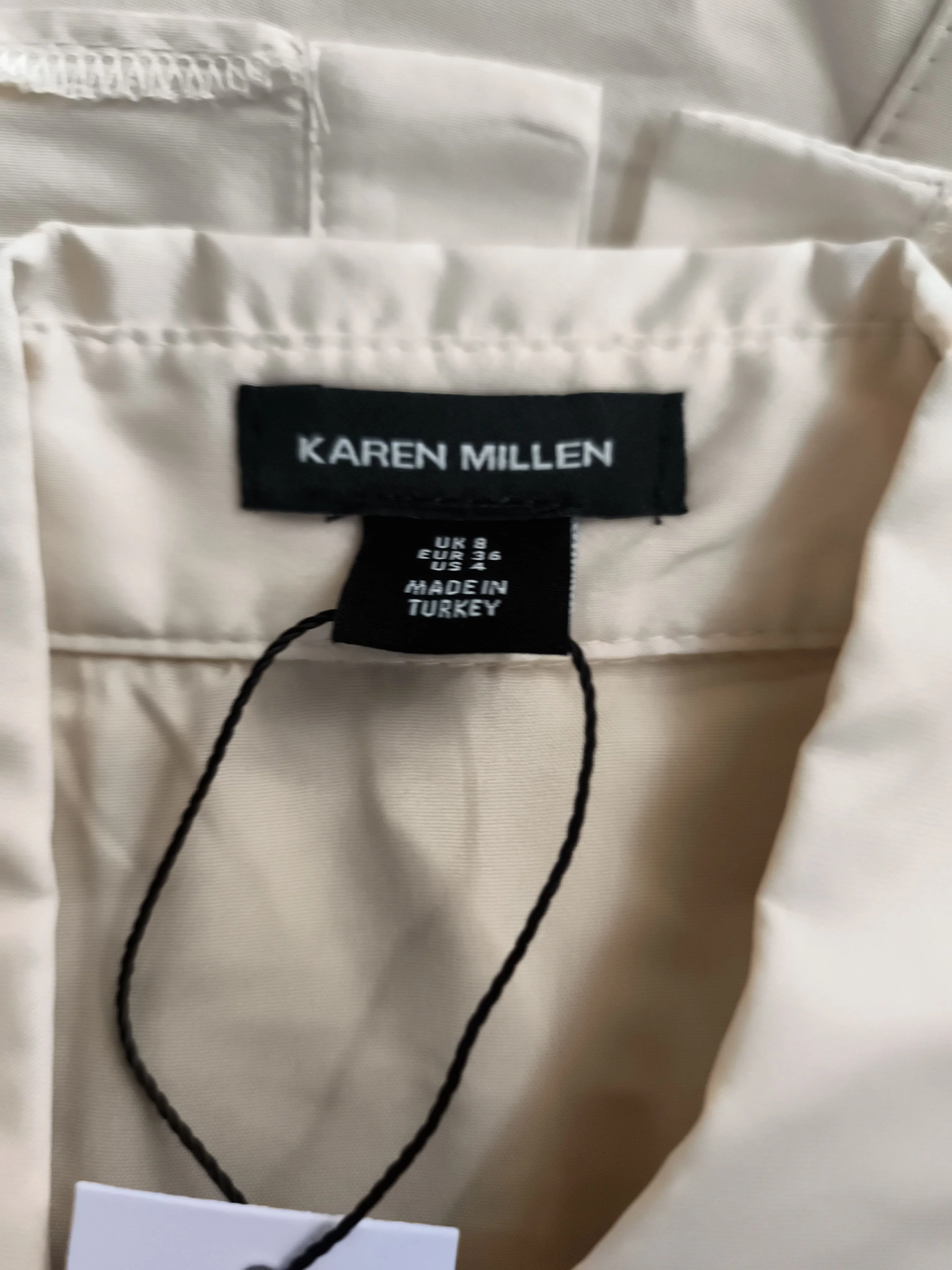 Karen Millen Shirt Midi Dress UK8 in Cream RRP £179 - Image 4