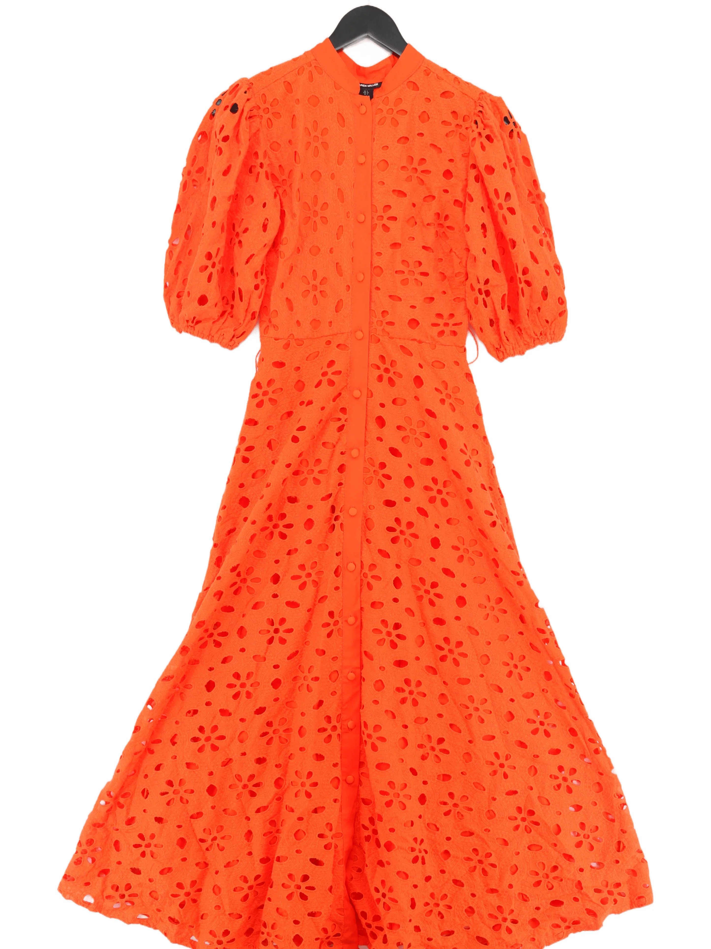 Karen Millen Shirt Midi Dress UK8 in Orange RRP £99 - Image 2