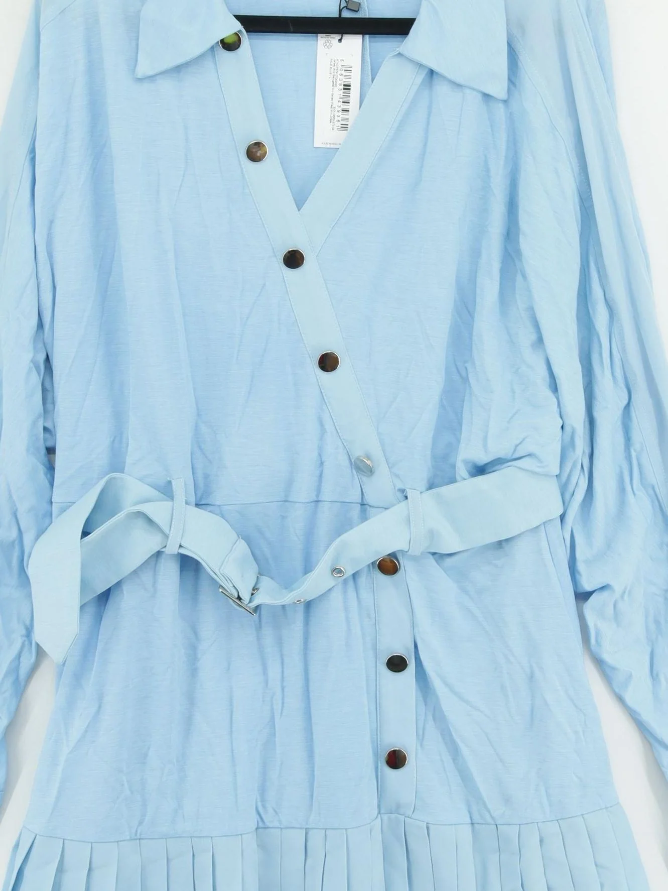Karen Millen Shirt Mini Dress L in Blue RRP £89 - Image 3