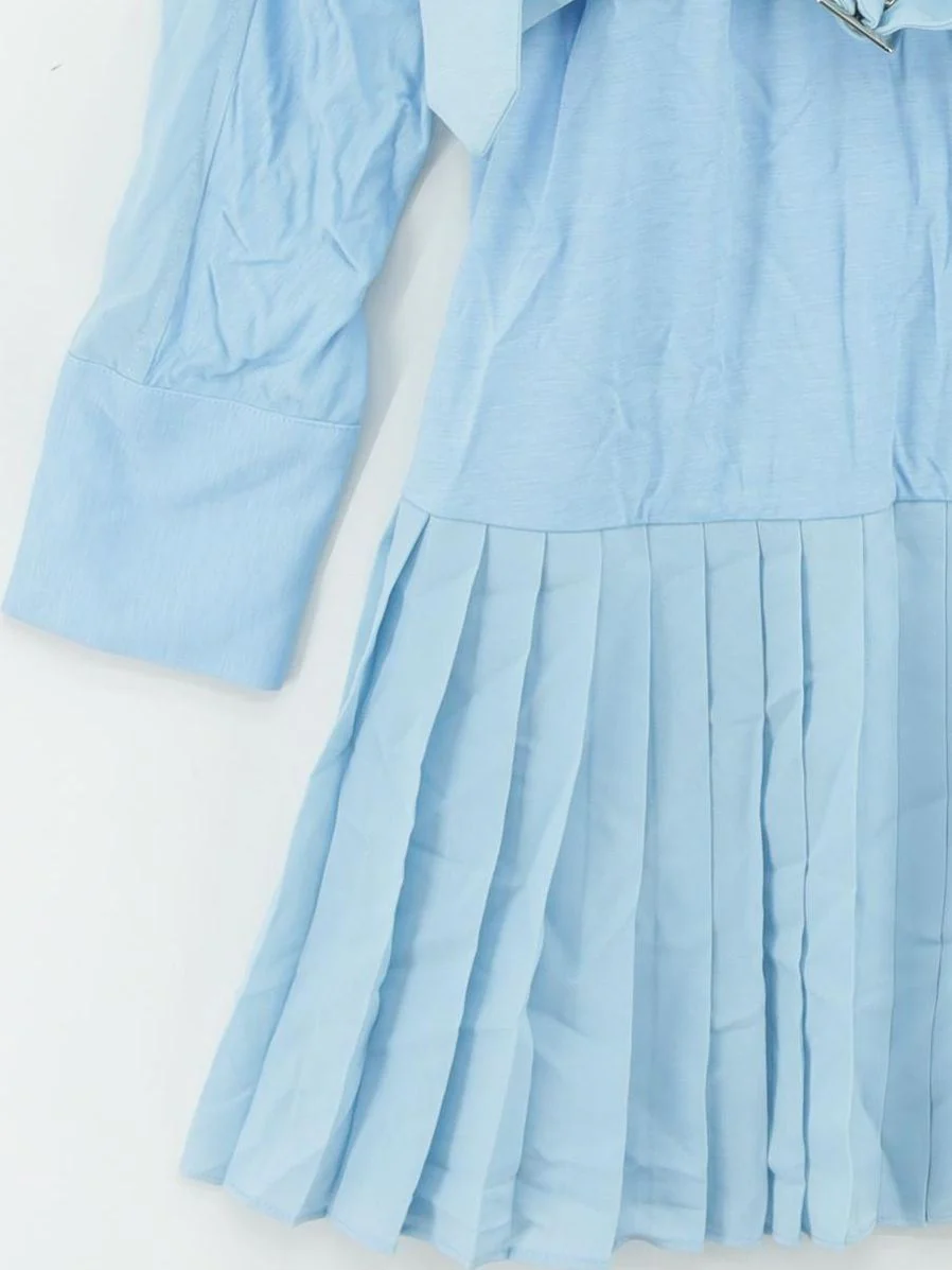 Karen Millen Shirt Mini Dress L in Blue RRP £89 - Image 4