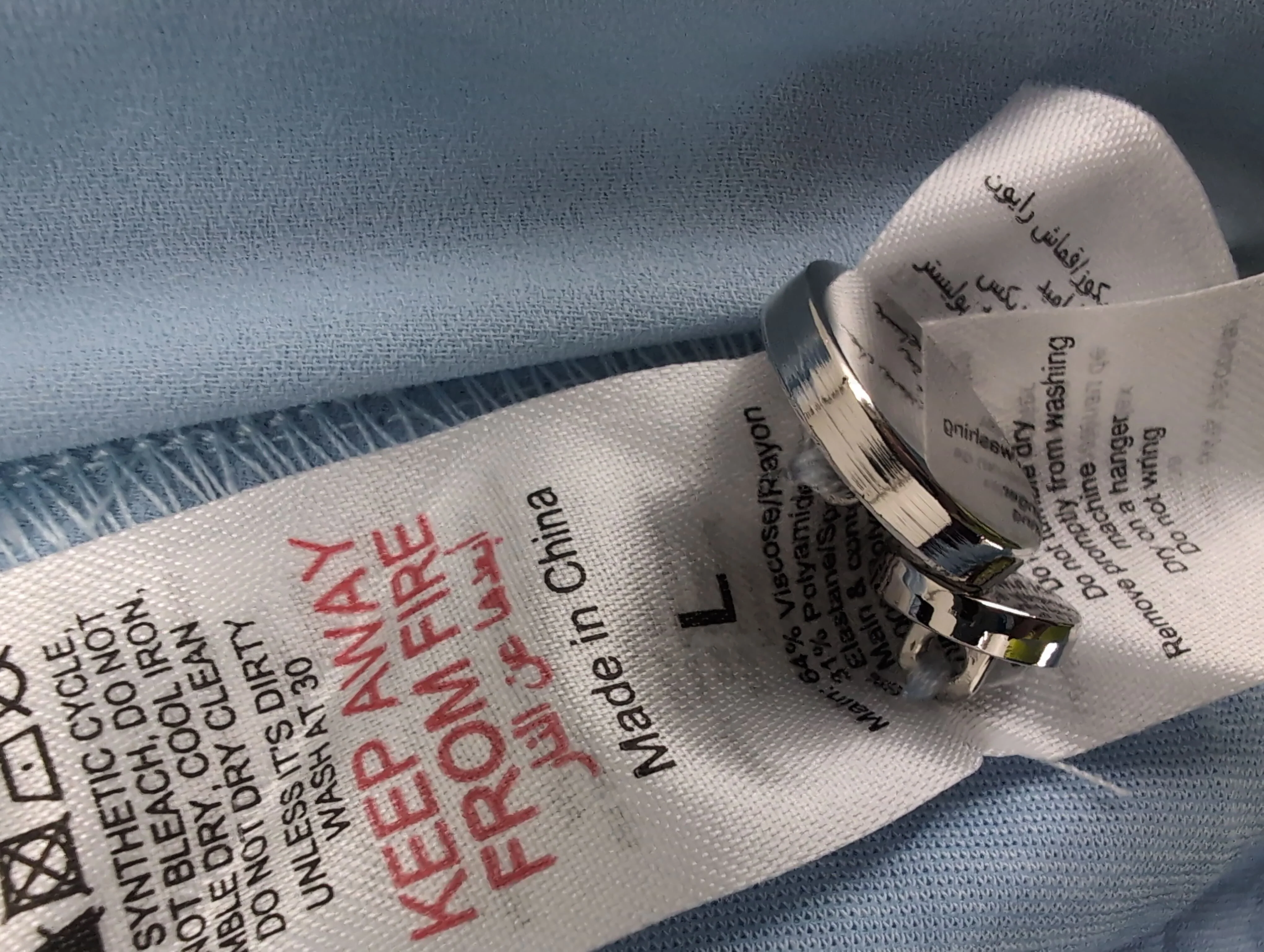 Karen Millen Shirt Mini Dress L in Blue RRP £89 - Image 6
