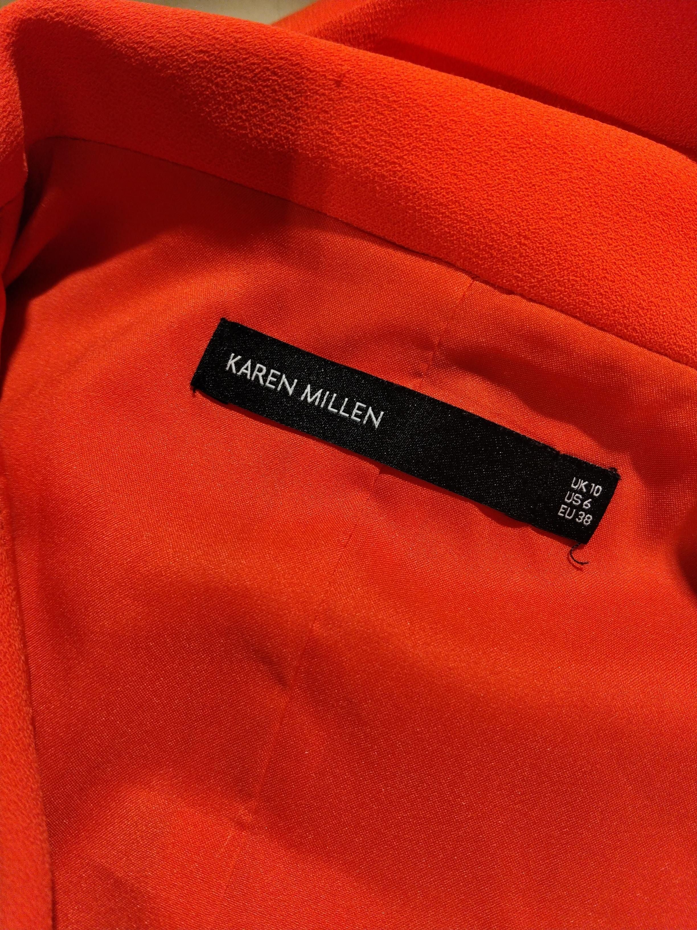 Karen Millen Shirt Mini Dress UK10 in Orange - Image 6