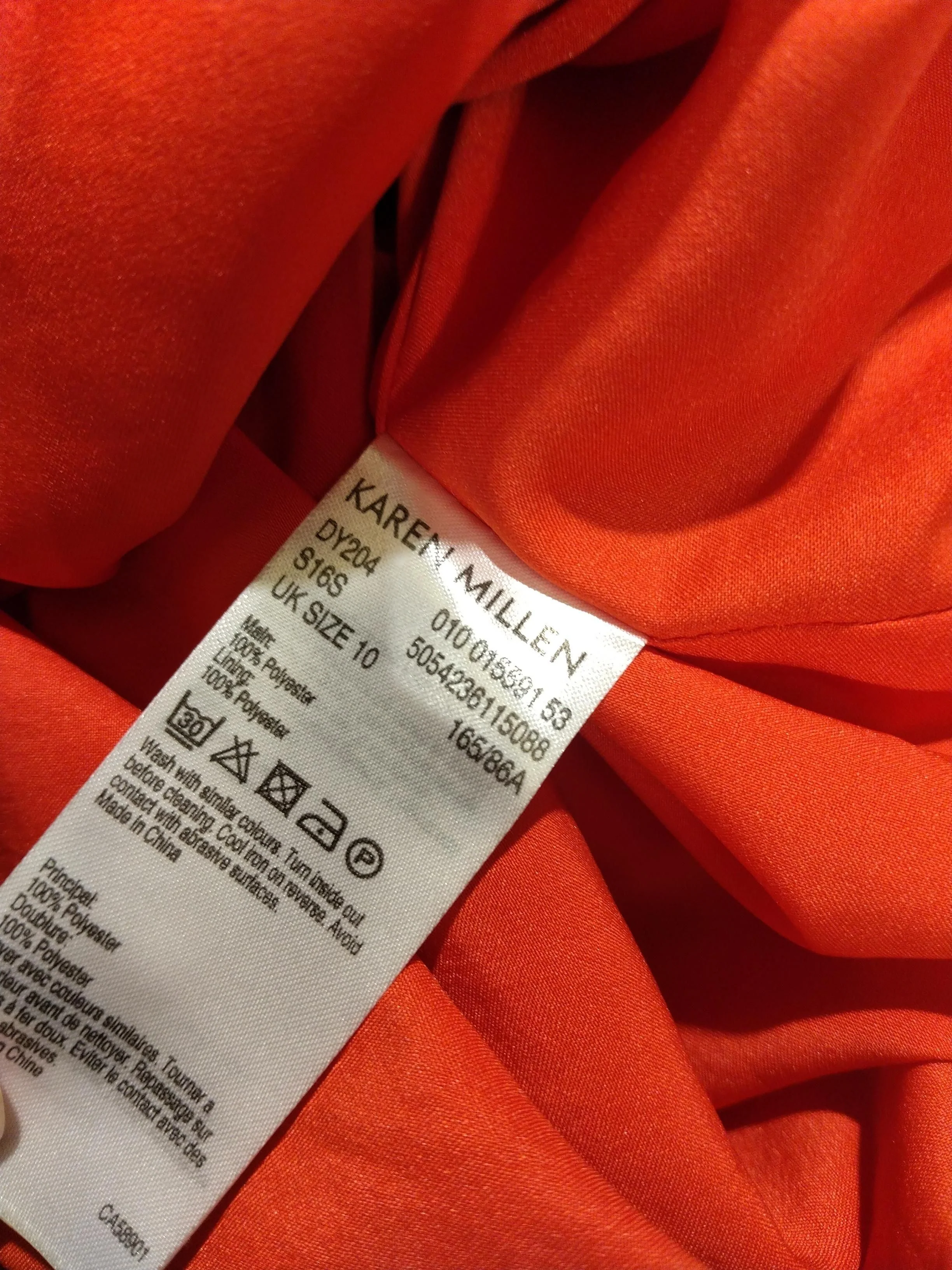 Karen Millen Shirt Mini Dress UK10 in Orange - Image 7