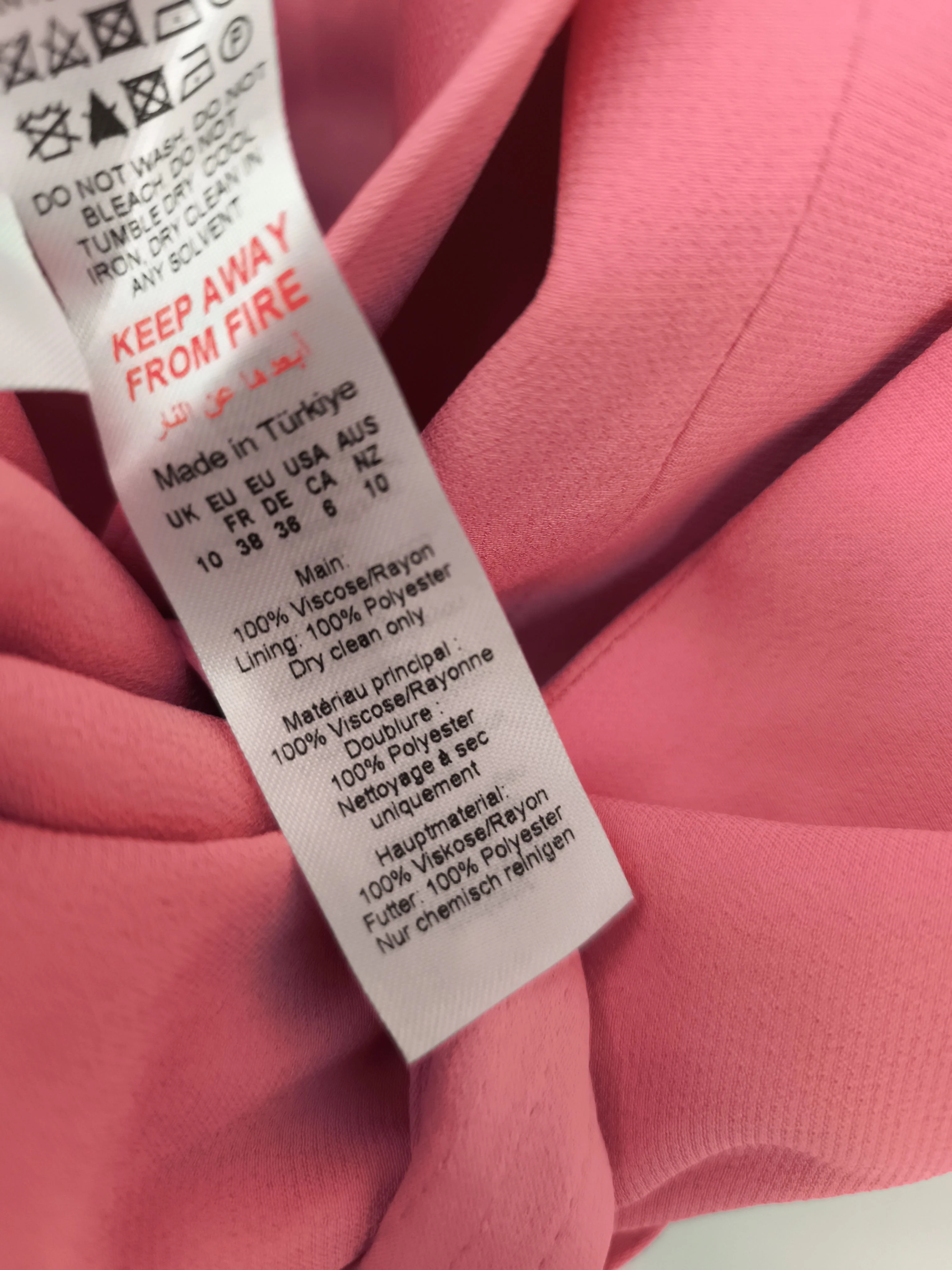 Karen Millen Shirt Mini Dress UK10 in Pink RRP £179 - Image 7