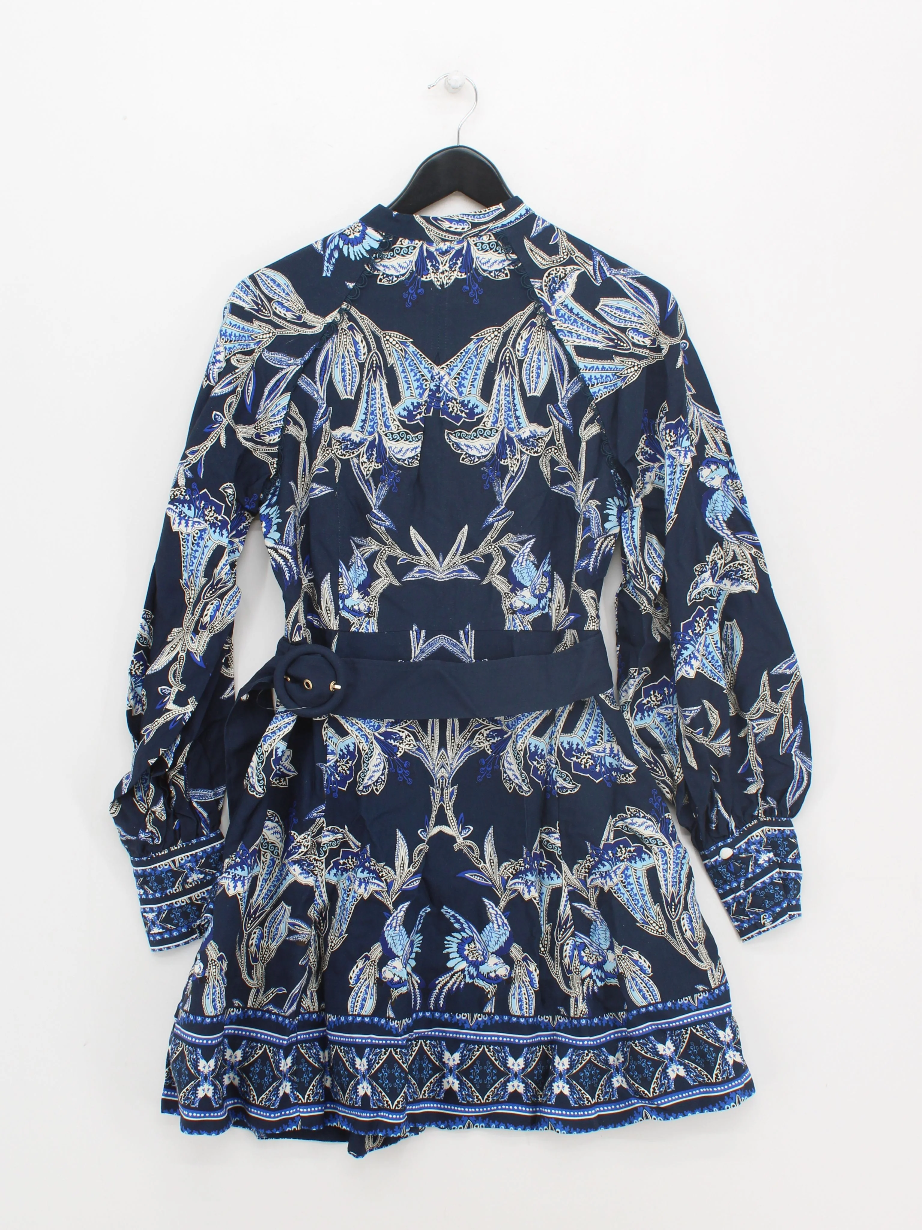 Karen Millen Shirt Mini Dress UK12 in Blue RRP £219 - Image 2