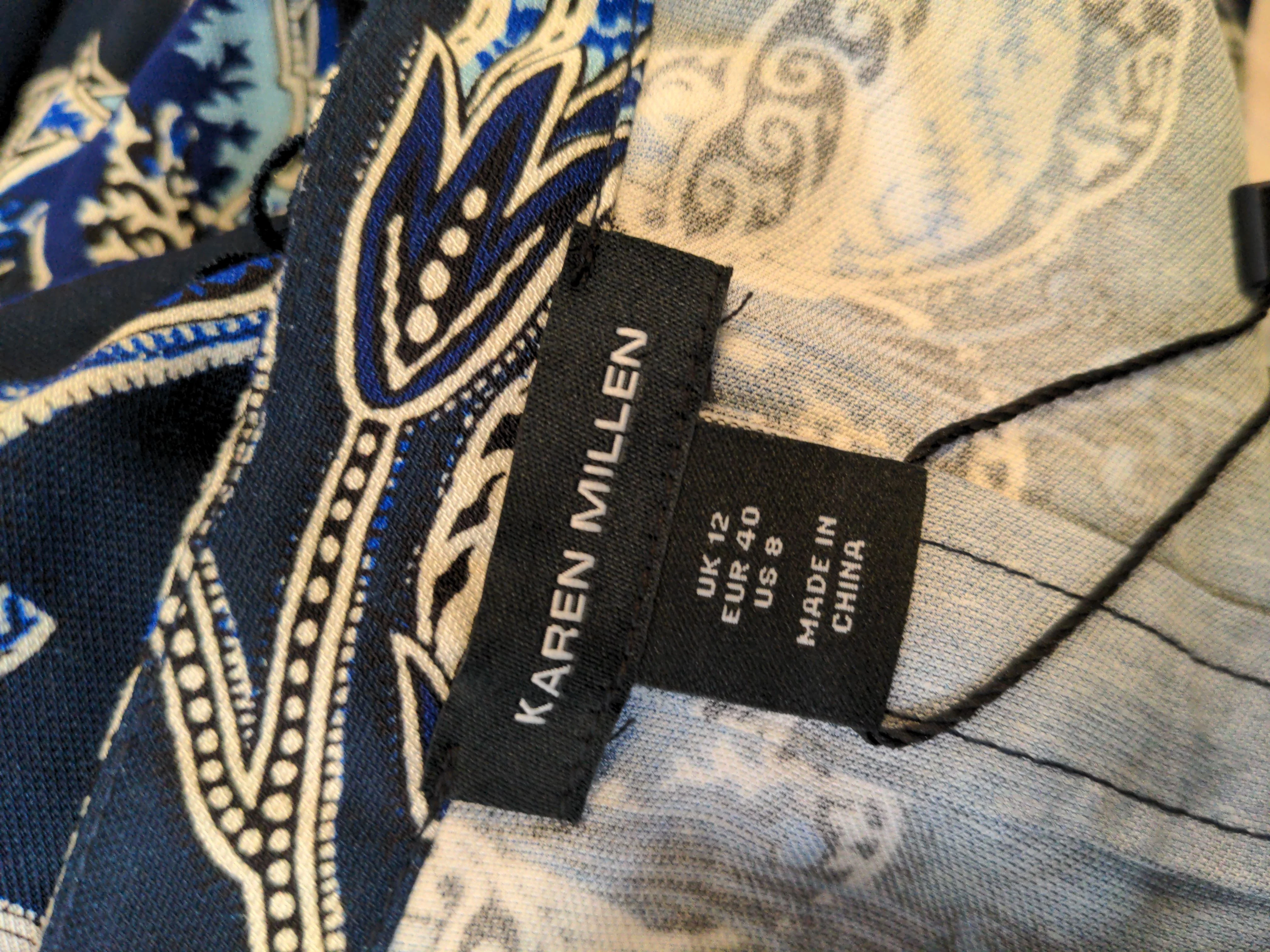 Karen Millen Shirt Mini Dress UK12 in Blue RRP £219 - Image 6