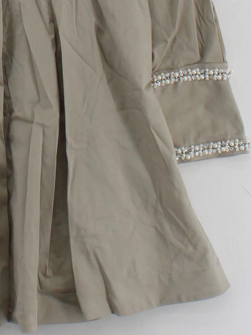 Karen Millen Shirt Mini Dress UK12 in Tan RRP £109 - Image 4