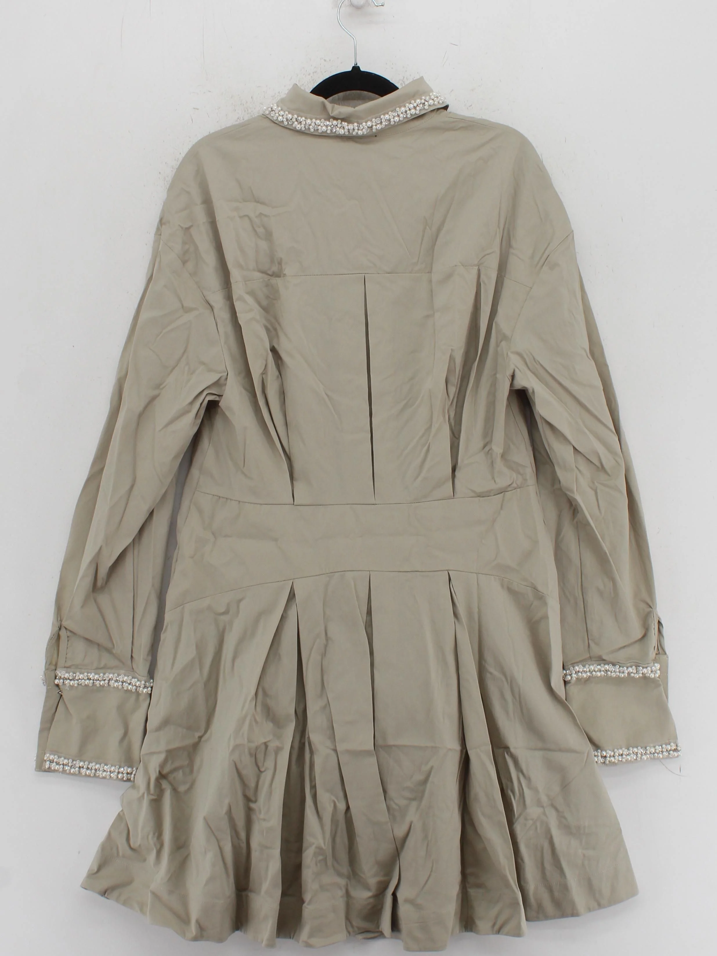 Karen Millen Shirt Mini Dress UK12 in Tan RRP £109 - Image 2
