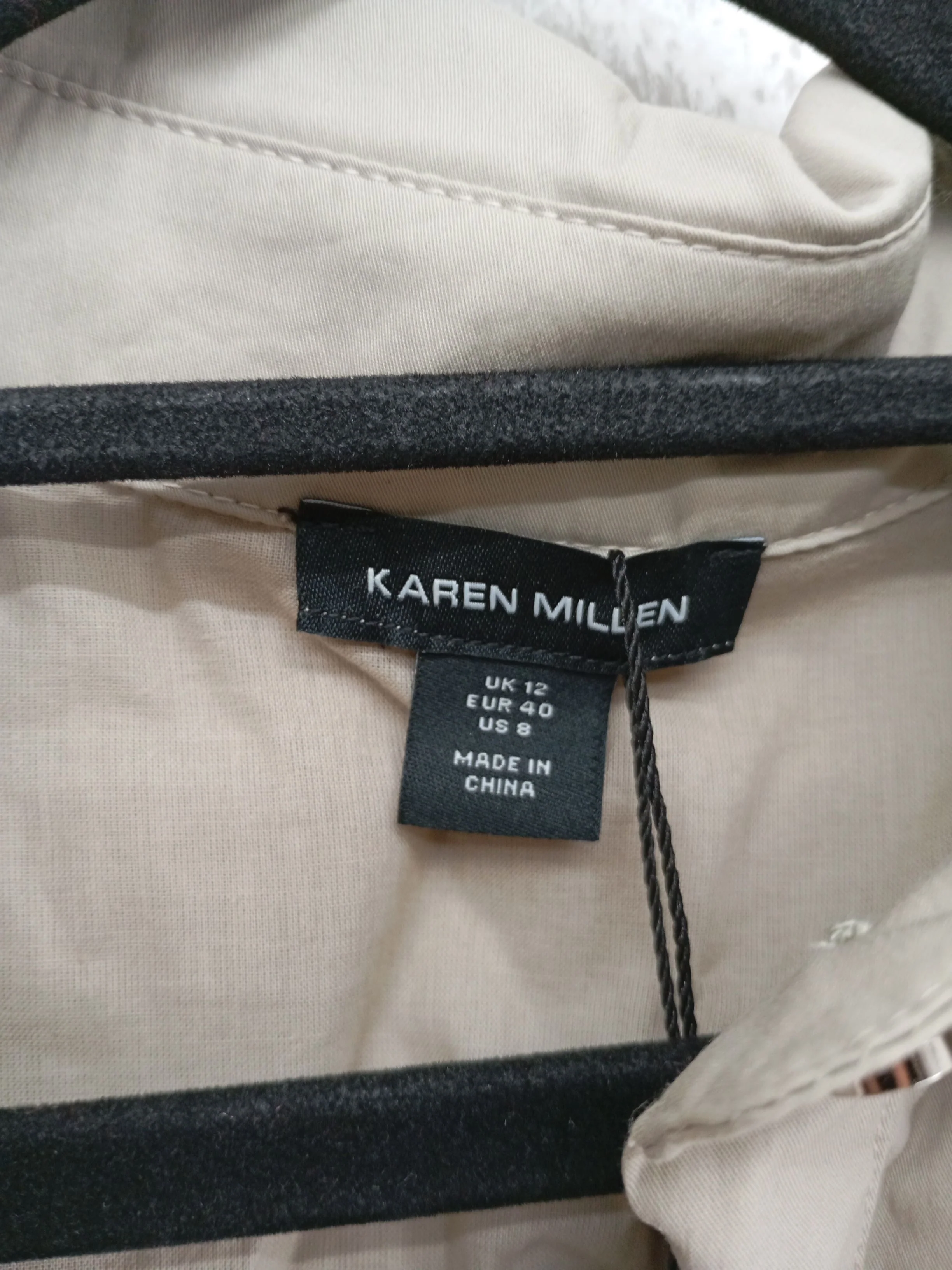 Karen Millen Shirt Mini Dress UK12 in Tan RRP £109 - Image 6