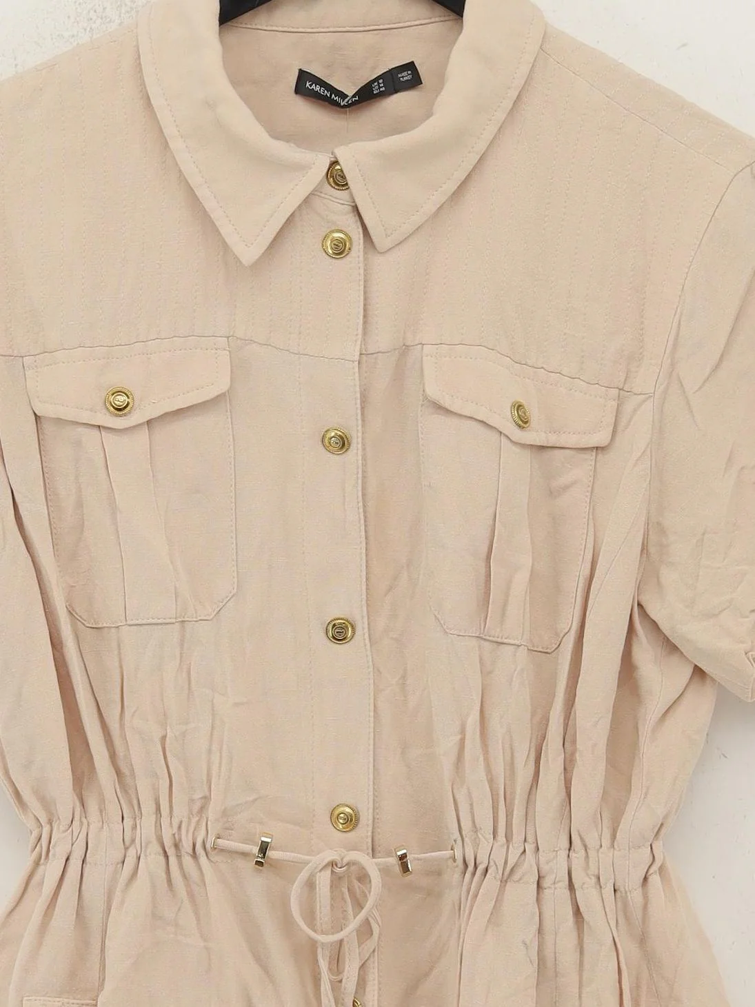 Karen Millen Shirt Mini Dress UK18 in Cream - Image 3