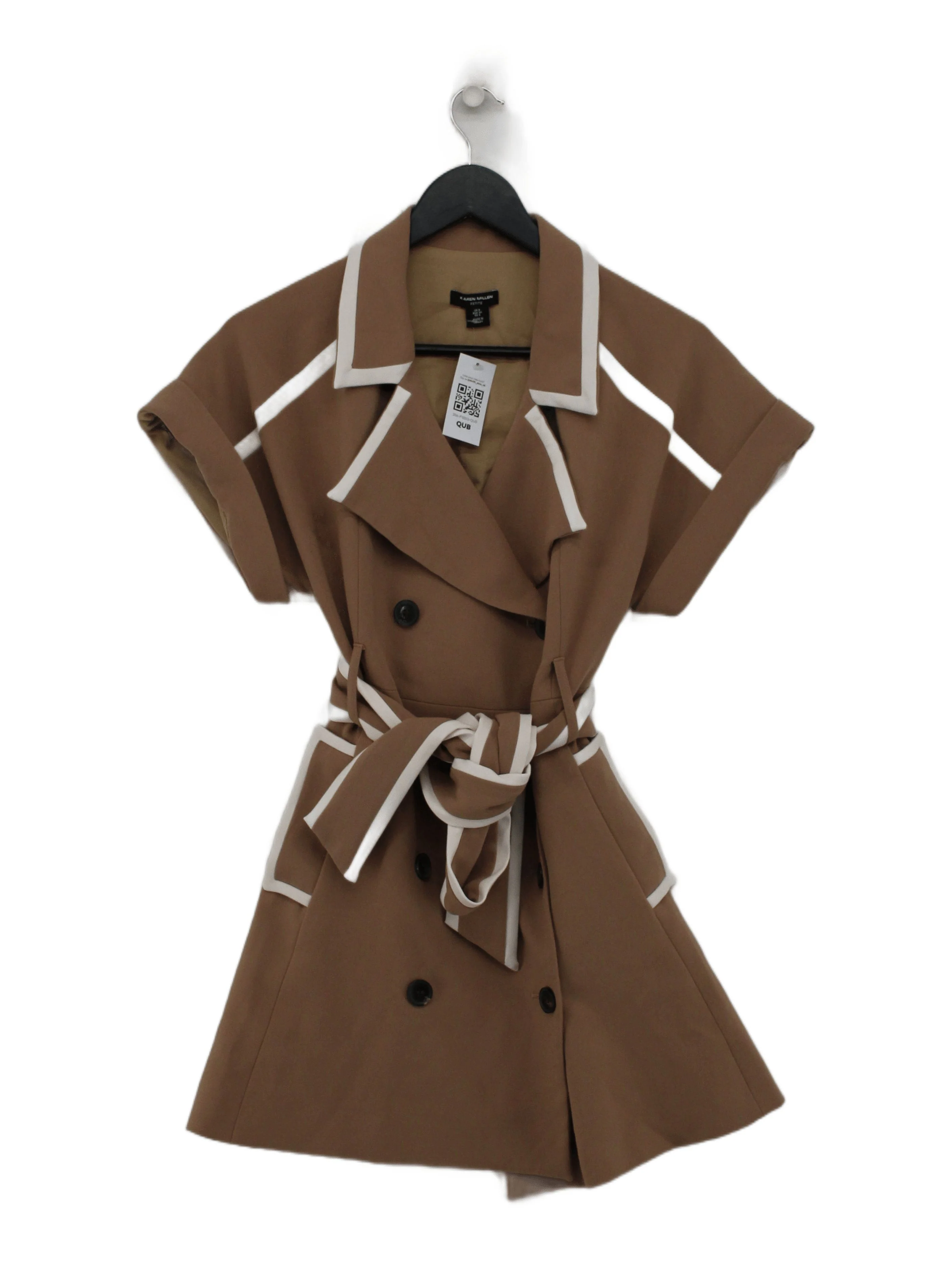 Karen Millen Shirt Mini Dress UK6 in Tan