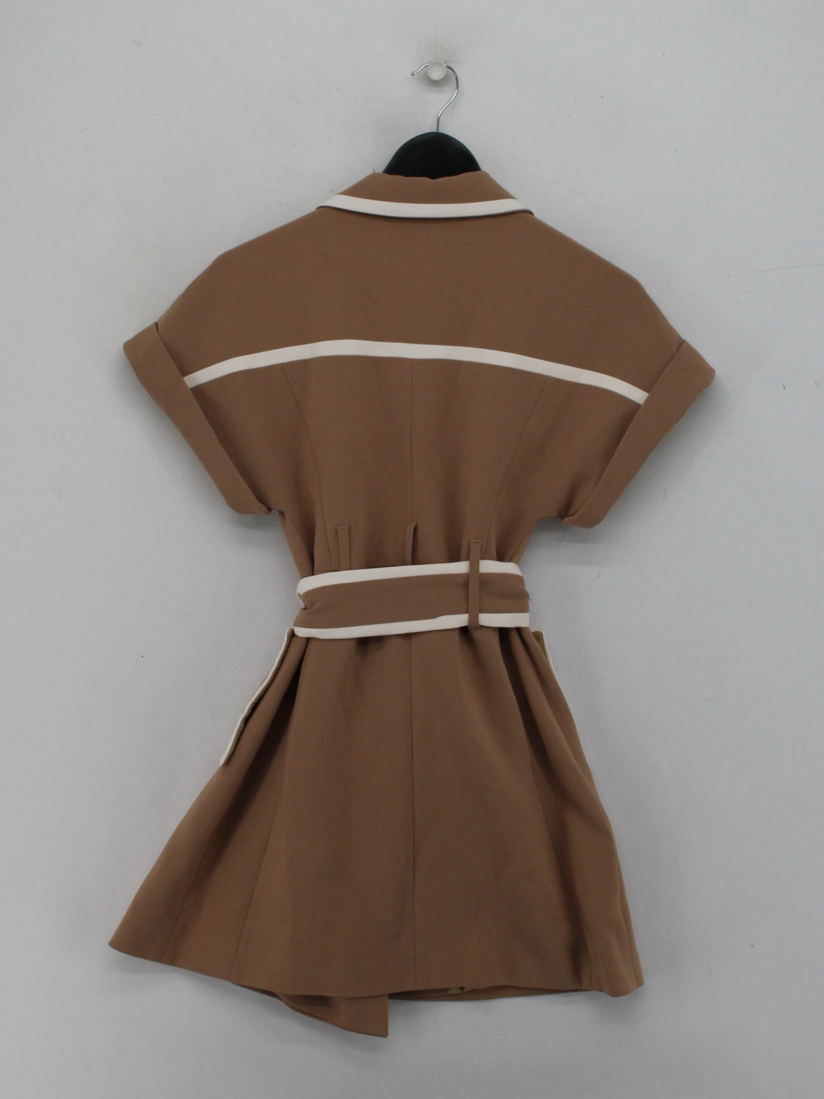 Karen Millen Shirt Mini Dress UK6 in Tan - Image 2