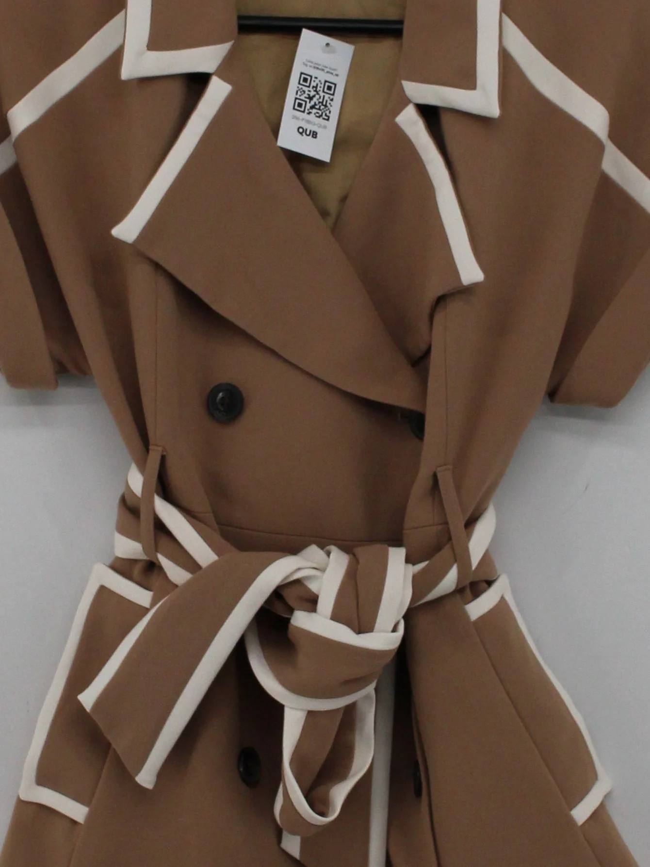 Karen Millen Shirt Mini Dress UK6 in Tan - Image 3